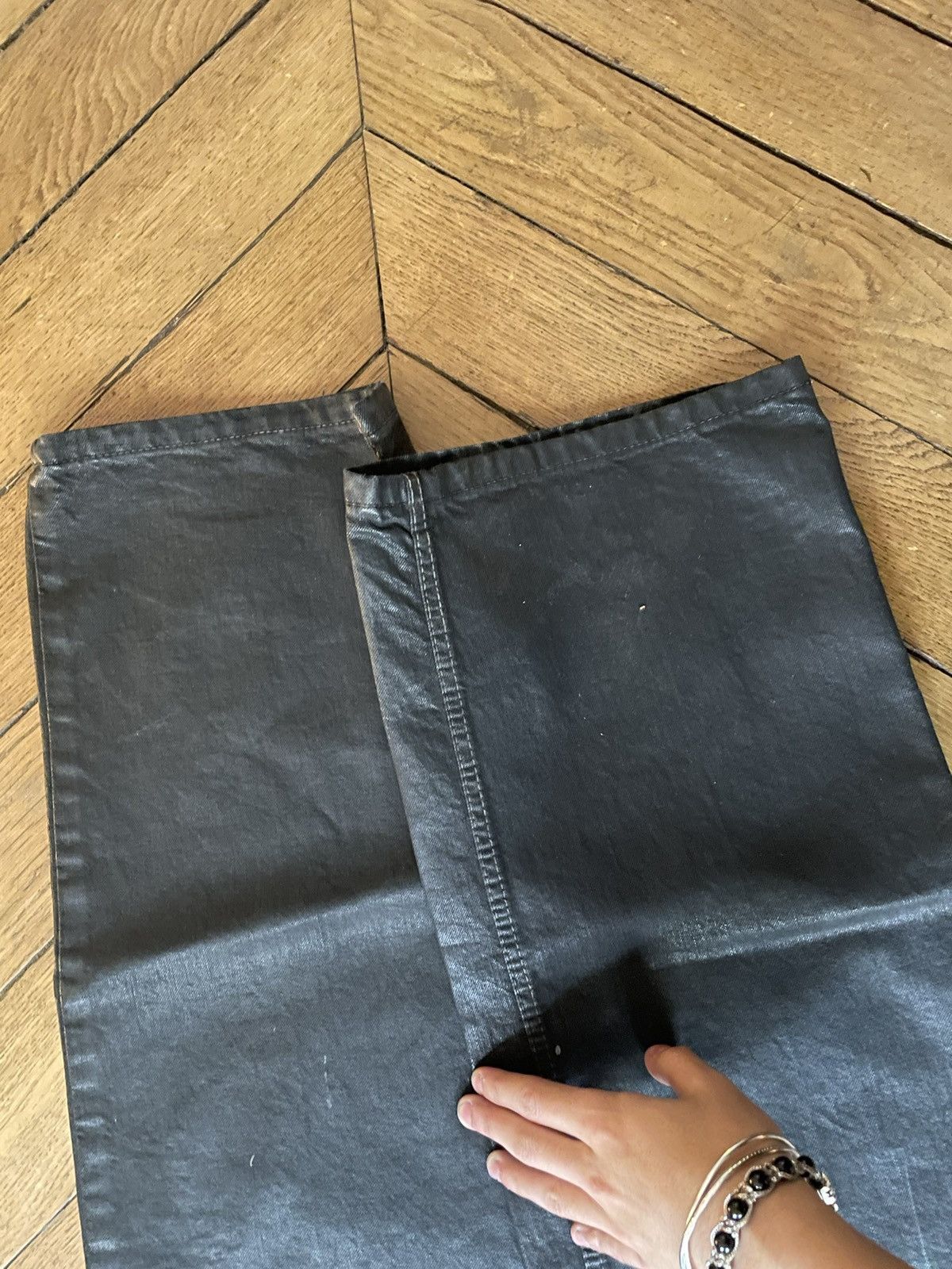 Rick Owens Rick Owens Mastodon Waxed Black Wide Denim Size US 30 / EU 46 - 4 Thumbnail