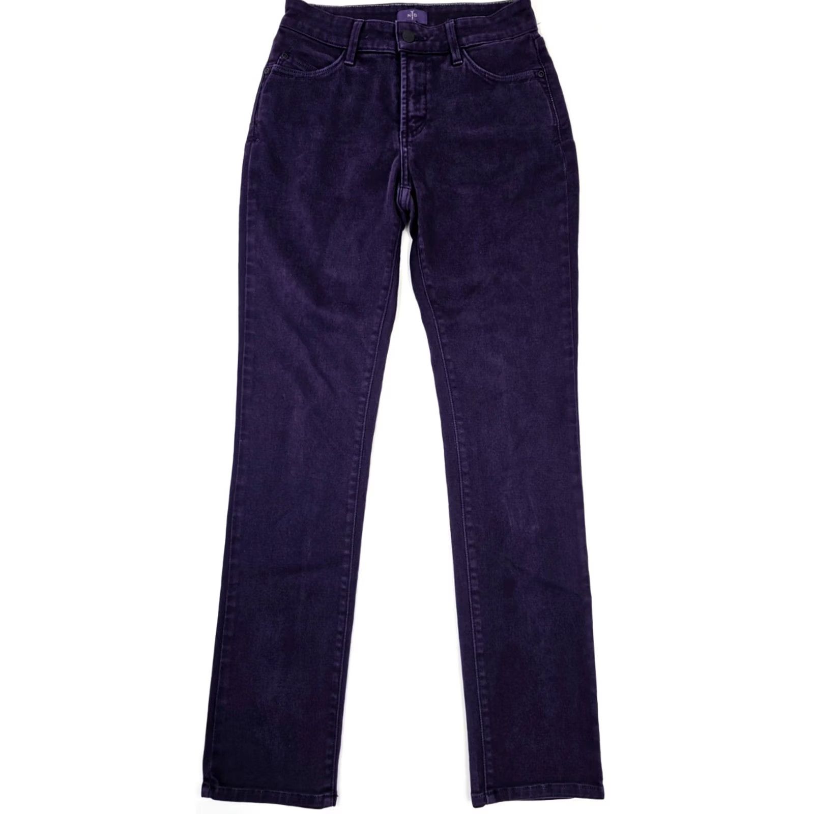 NYDJ NYDJ Marca Legging Lift Tuck Straight Leg Pant Women 4 Purple Denim Cotton Blend Spandex 30.5 Inseam 26 Waist 4/38 Size 27" / US 4 / IT 40 - 2 Thumbnail