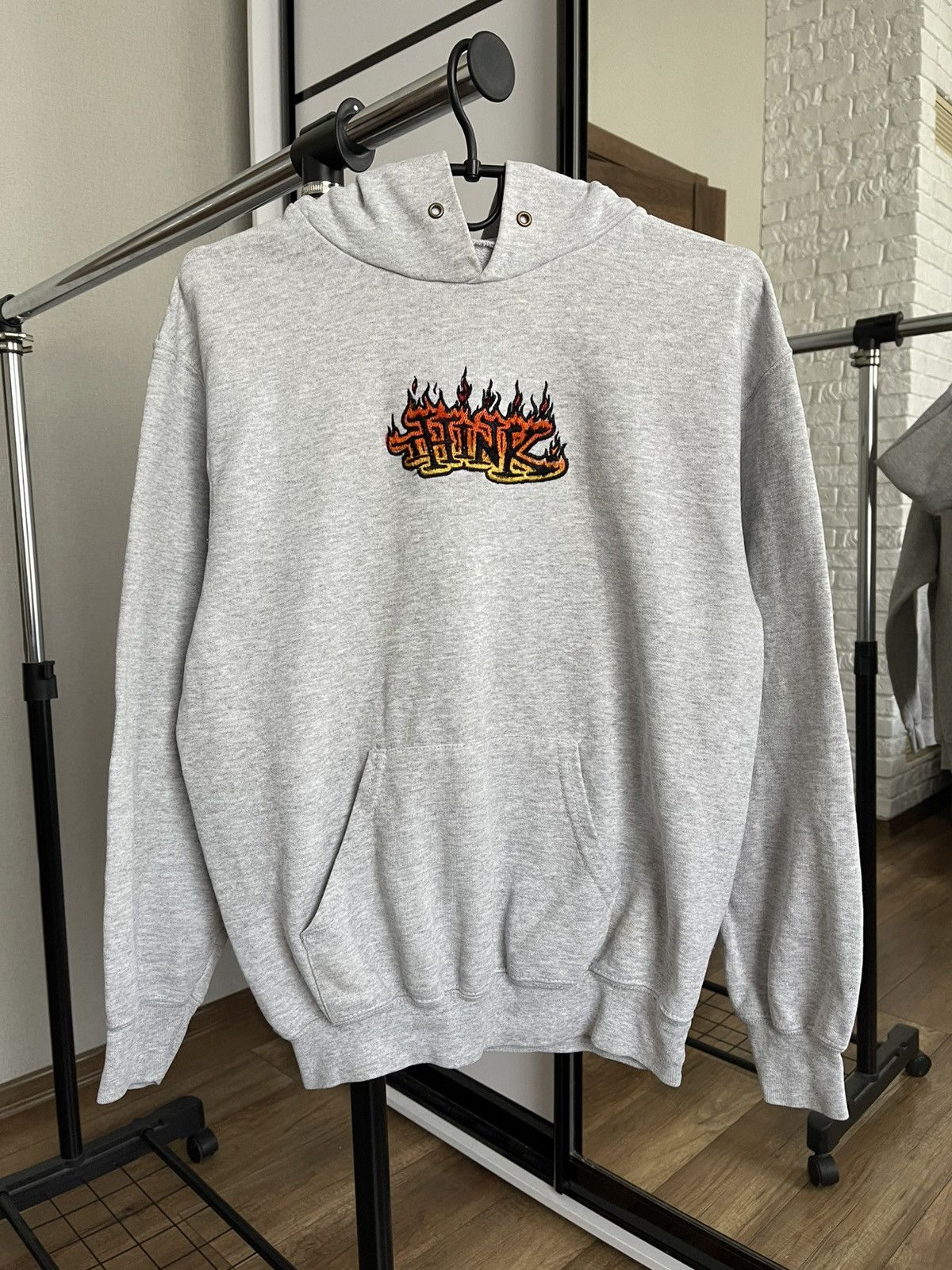 Think Skateboards Vintage Hoodie Pullover 90s Usa in Gray, Men's