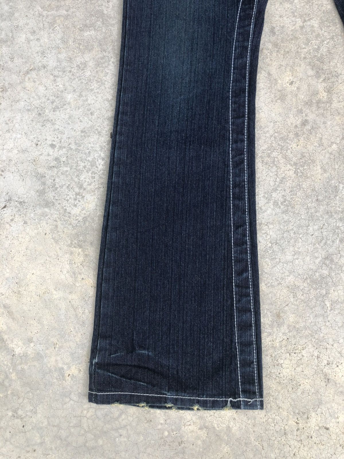 If Six Was Nine Japanese Limited Flared Jeans White Stitch Distressed Denim Size US 32 / EU 48 - 6 Thumbnail