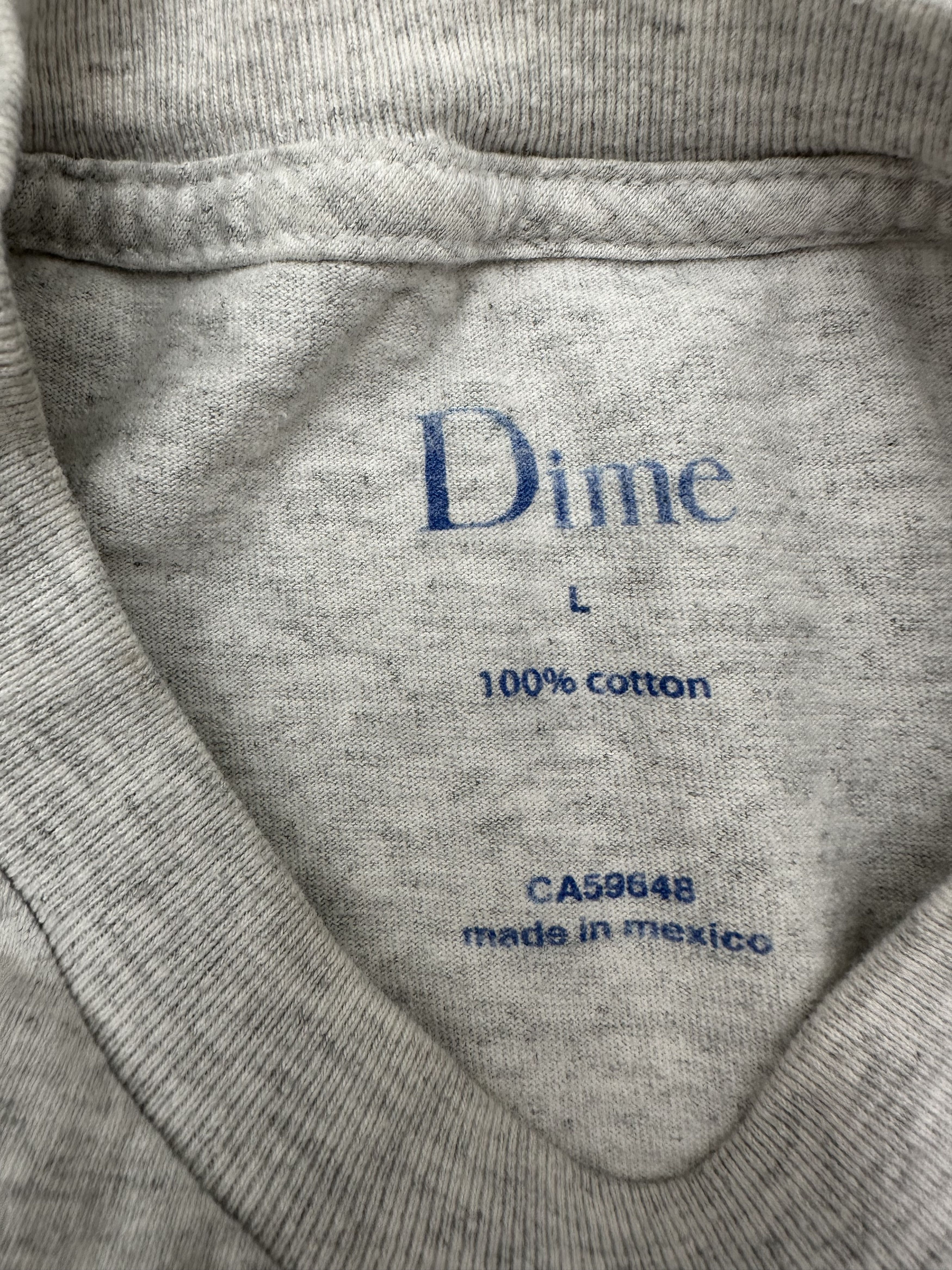 Dime Dime Grey + Blue Classic OG Logo Tee Sz. Large Skate Size US L / EU 52-54 / 3 - 5 Thumbnail