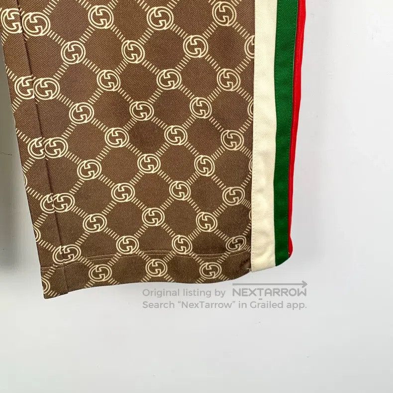 Gucci Gucci SizeXS Brown side stripe logo full print cotton draws Size 32" / US 10 / IT 46 - 4 Thumbnail