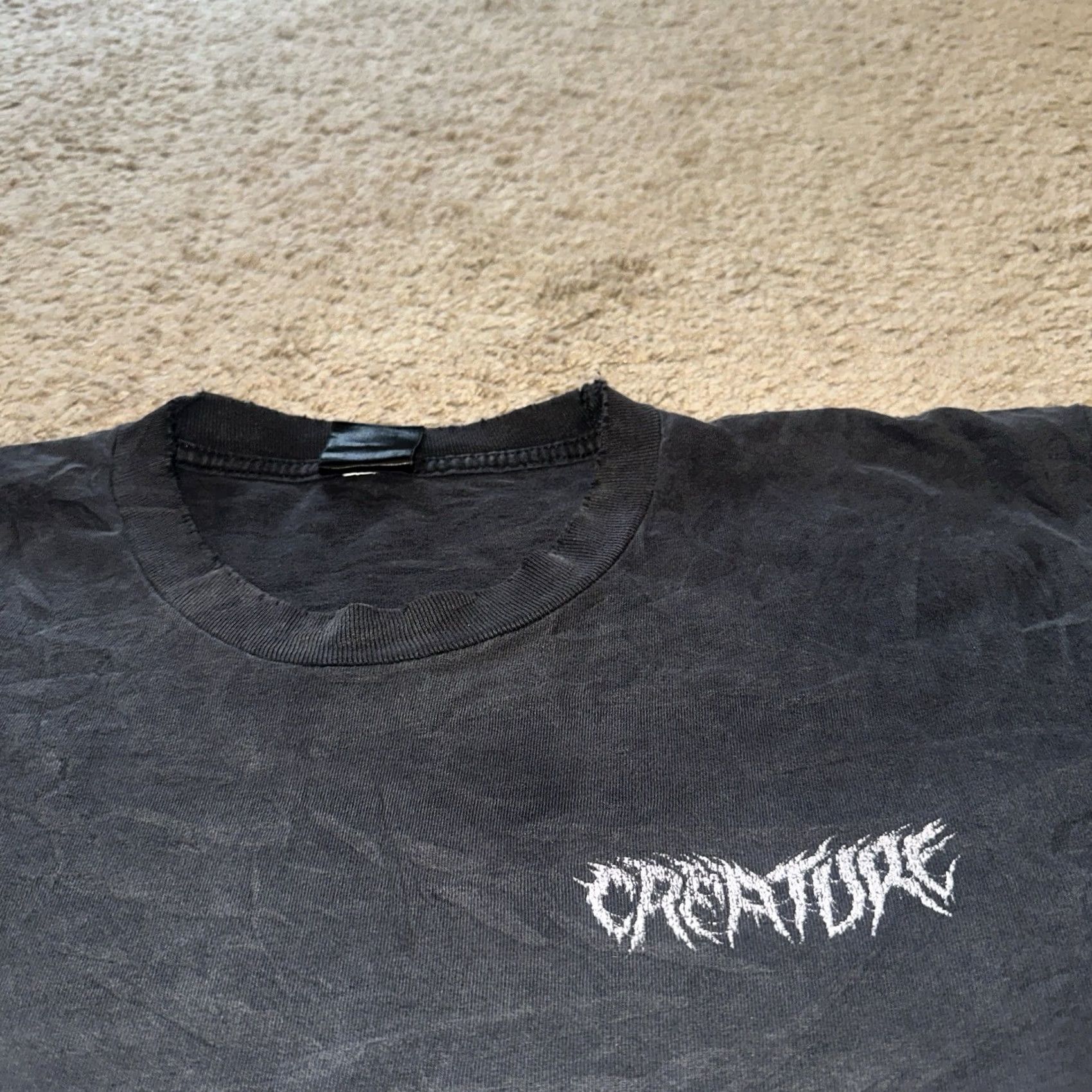 Vintage VINTAGE Creature Sk skateboard Shirt Mens XL Black Grunge Y2K Graphic Print Logo - Size US XL / EU 56 / 4 - 3 Thumbnail