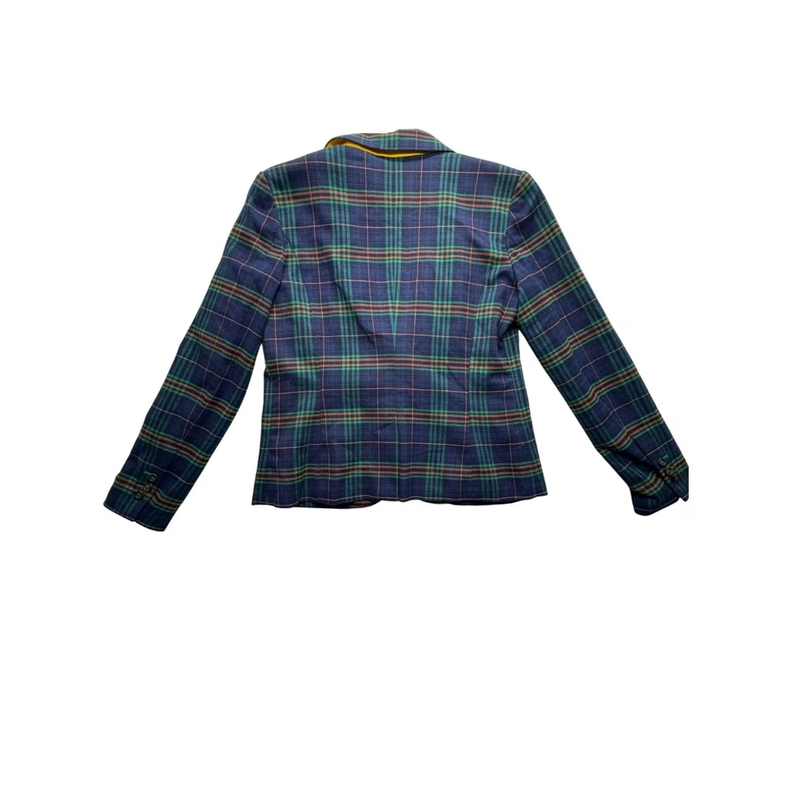 Merona Merona Womens Blazer Plaid Size 12 Blue/Green Checkered Pattern #7724 Size XL / US 12-14 / IT 48-50 - 2 Thumbnail