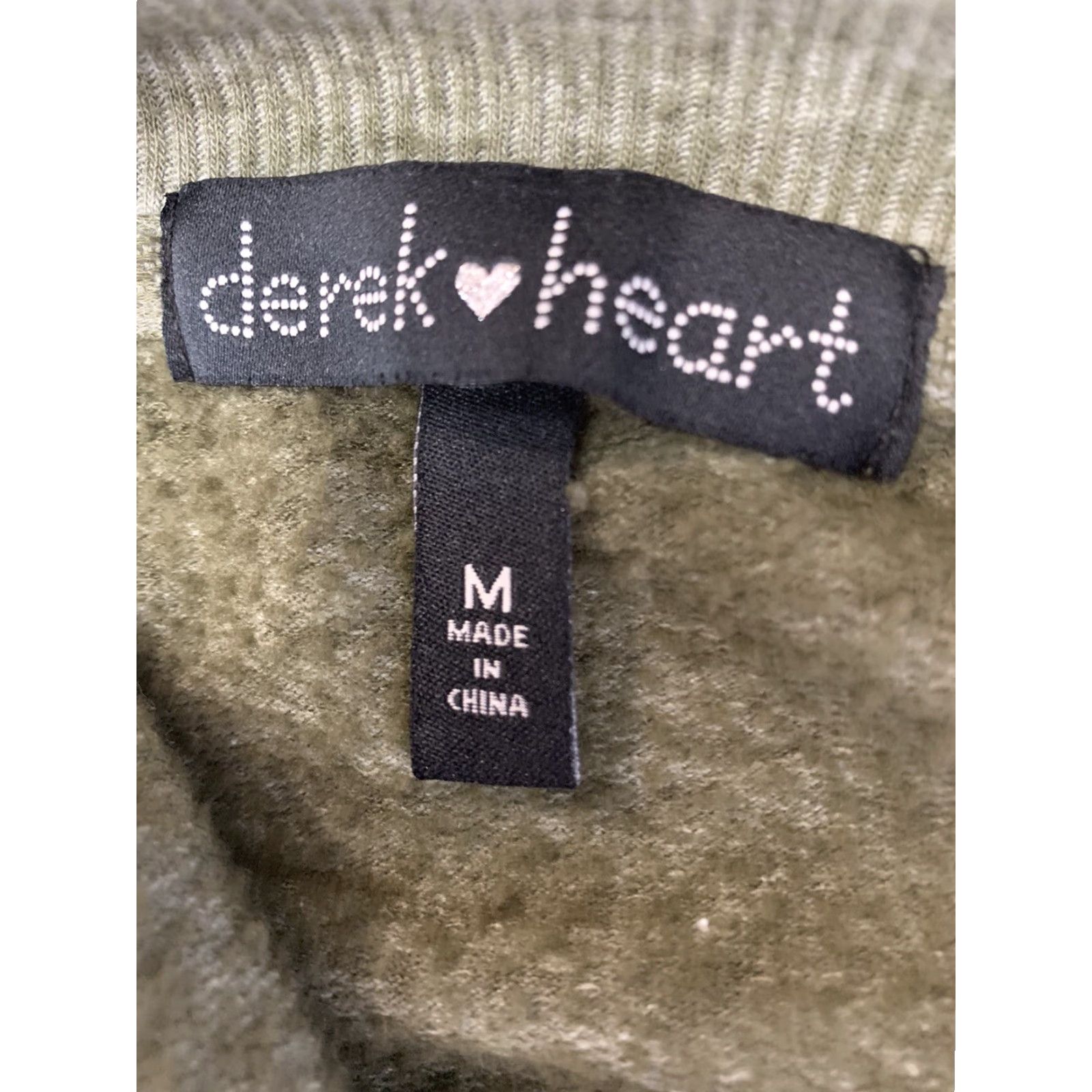 Vintage Derek Heart Junior Women's Green Medium Sweatshirt Full Zip Crew Neck Size M / US 6-8 / IT 42-44 - 6 Thumbnail