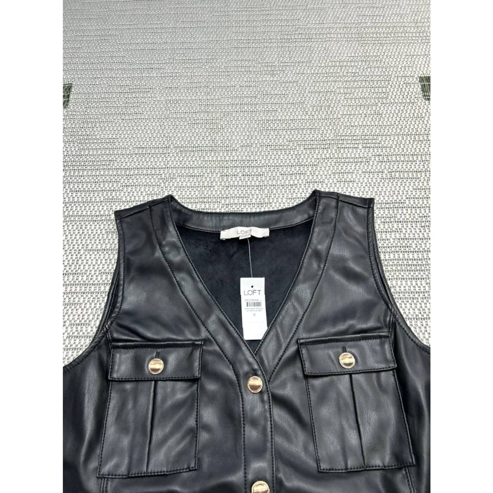 Loft VINTAGE Loft Dress Womens 8 Black Faux Leather Bodycon New Size M / US 6-8 / IT 42-44 - 2 Thumbnail