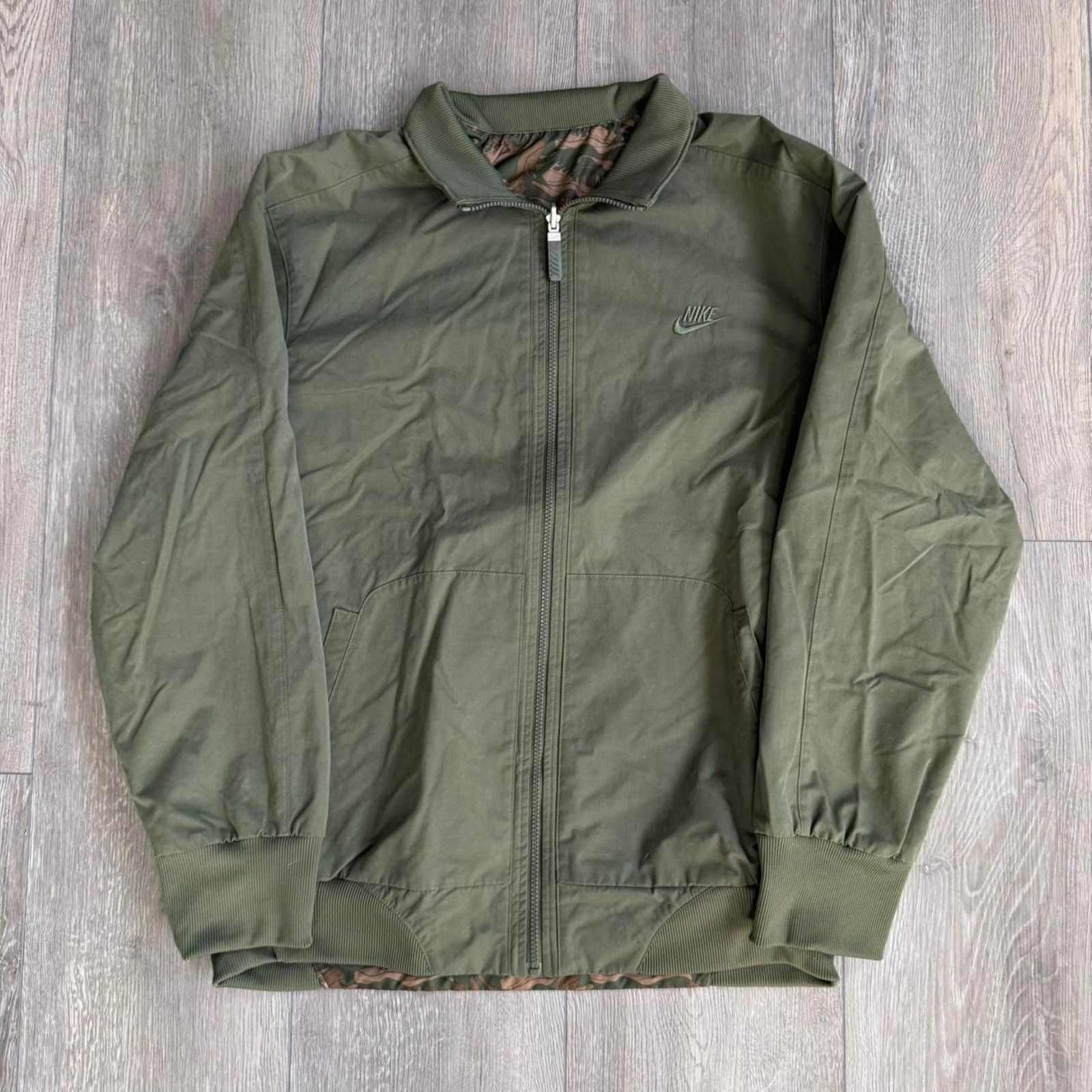 Nike Vintage y2k nike reversible zip up jacket with sneaker camo Size US XL / EU 56 / 4 - 1 Thumbnail
