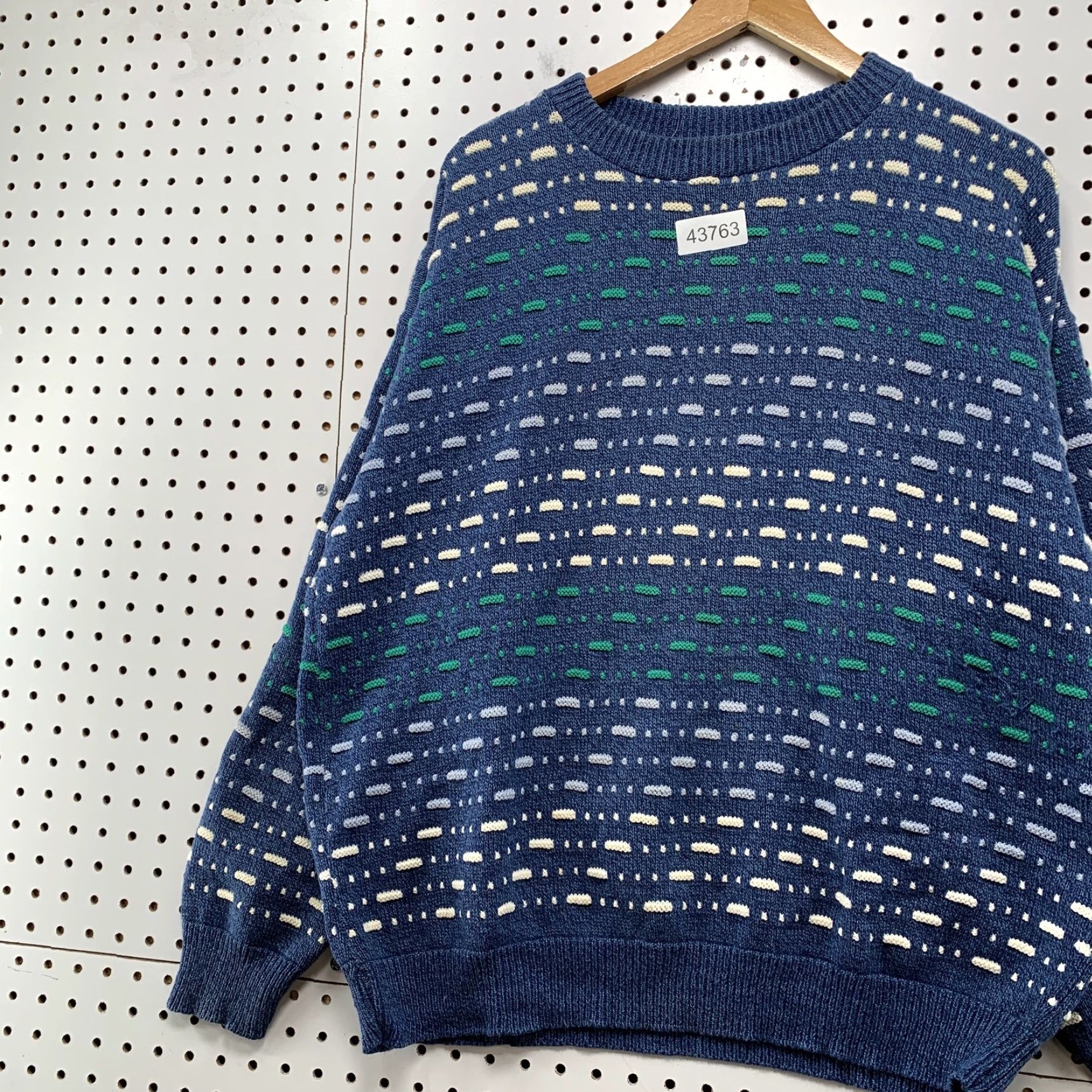 Vintage VINTAGE Peconic Bay Traders 3d Knit Sweater Blue XL Crewneck Pullover Made in USA Mens Sweatshirt Knit Pullover Geometric Pattern Winter 3d Knit Size US XL / EU 56 / 4 - 3 Thumbnail