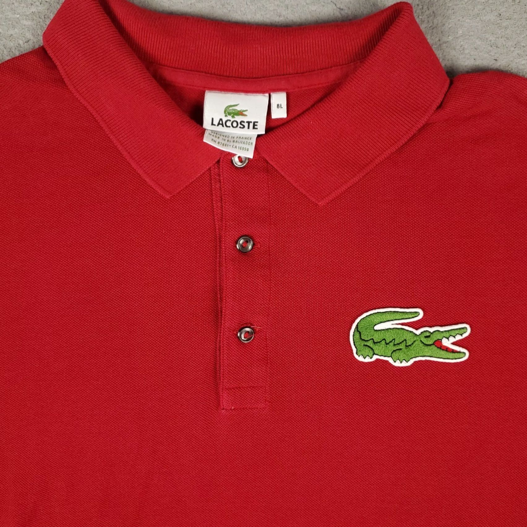 Lacoste Lacoste Polo Shirt Mens Size L Red Big Logo Short Sleeve Adult Regular Fit Polo Shirt Size US L / EU 52-54 / 3 - 2 Thumbnail