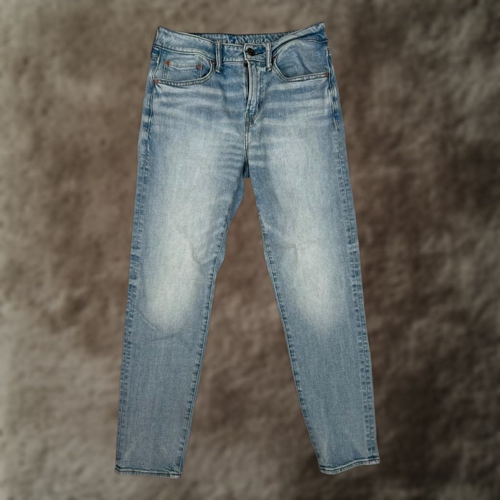 American Eagle Outfitters American Eagle Jeans Mens 28x30 Blue Skinny Light Wash Real Good Stretch Denim Size US 28 / EU 44 - 1 Thumbnail