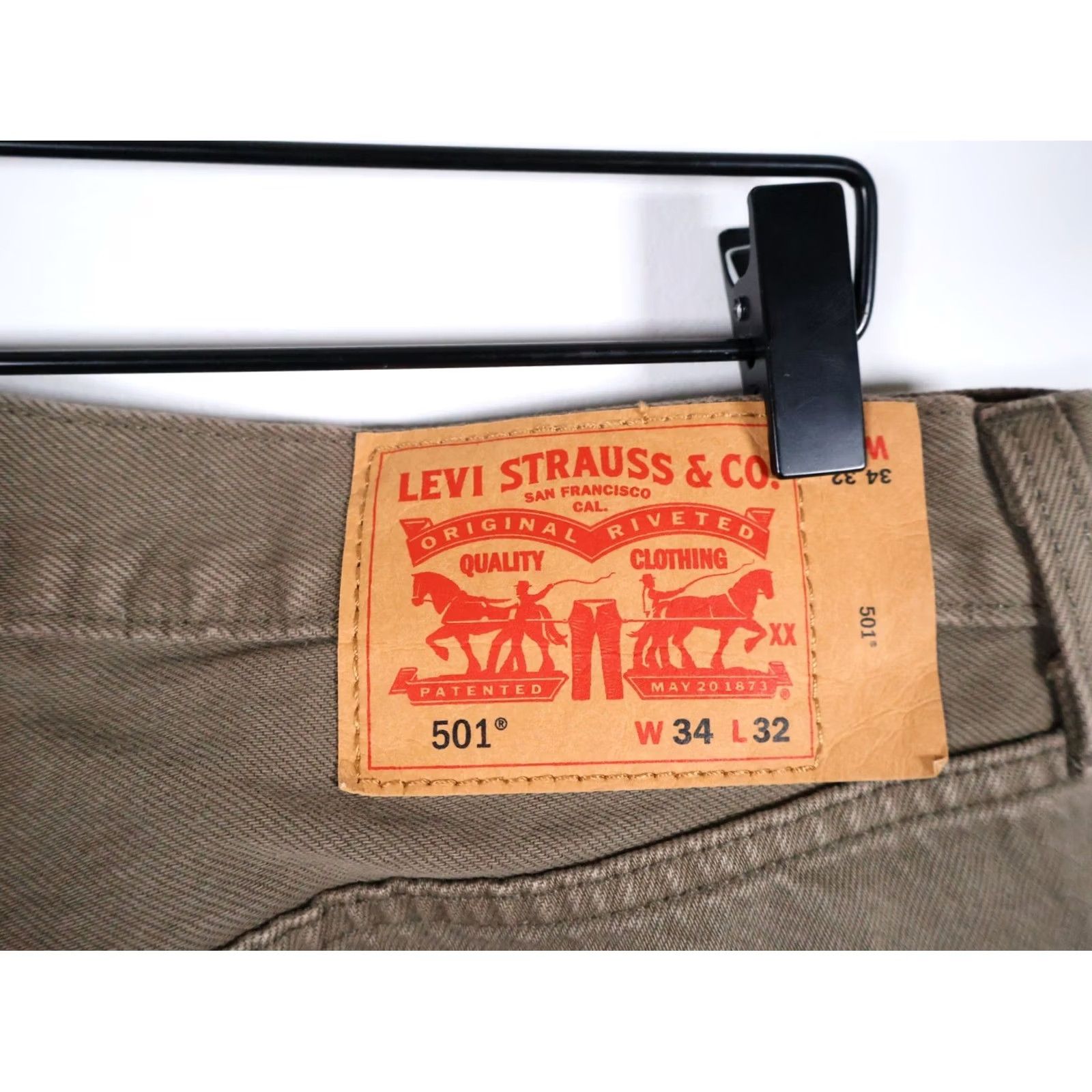 Levi's Levi'S Jeans Mens 34 Men Olive Button Fly Straight Leg Size US 34 / EU 50 - 4 Thumbnail