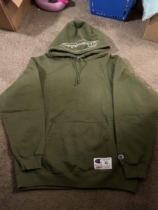 Supreme Supreme champion olive embroidered logo hoodie sweatshirt