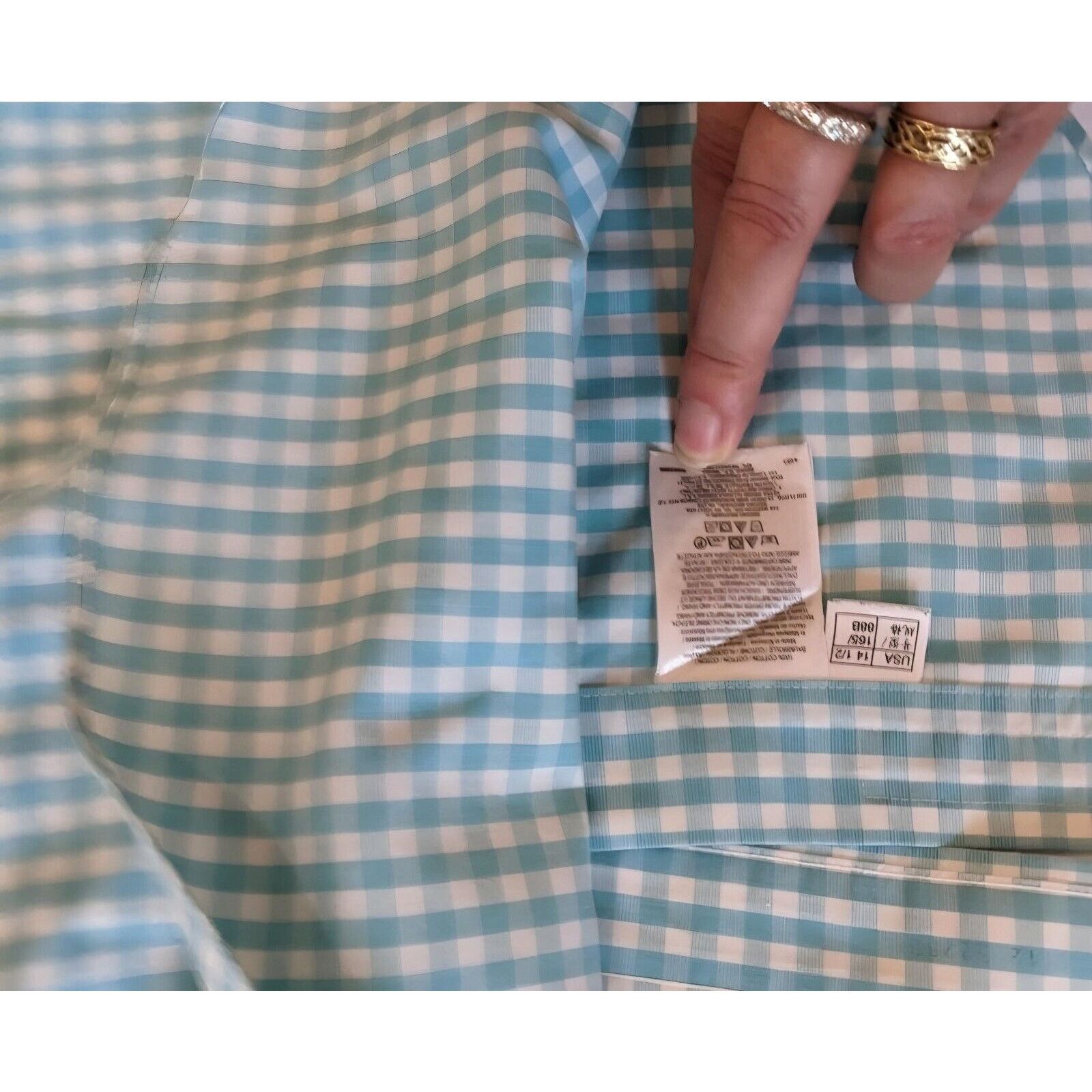 Brooks Brothers Brooks Brothers Work & Casual Shirt 14 1/2 Aqua Gingham Size US S / EU 44-46 / 1 - 3 Thumbnail