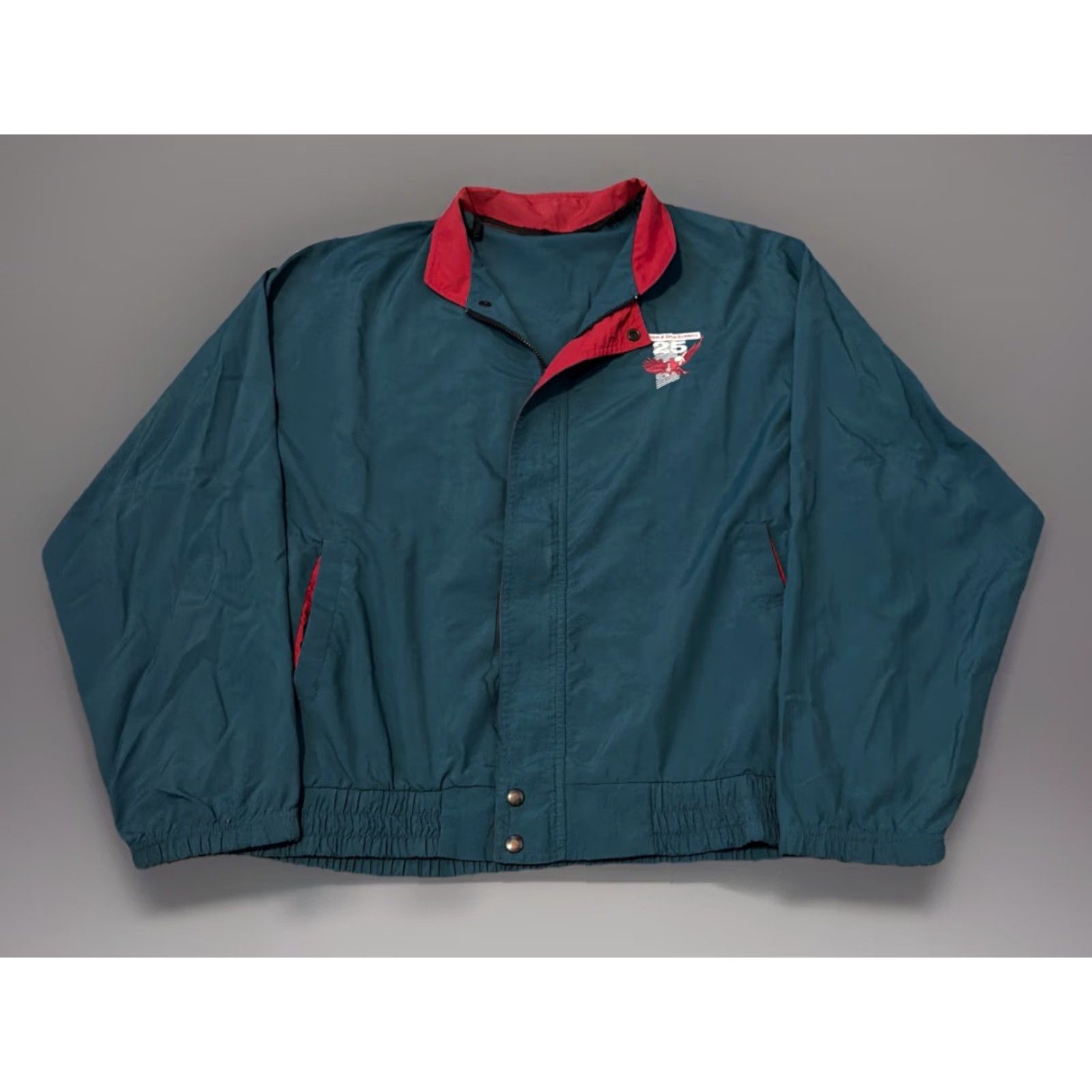 Vintage VINTAGE 90s Turquoise Blue Windbreaker Jacket XL Men Blue Windbreaker Mgt And Data Company Employee Light Jacket Size US XL / EU 56 / 4 - 2 Thumbnail