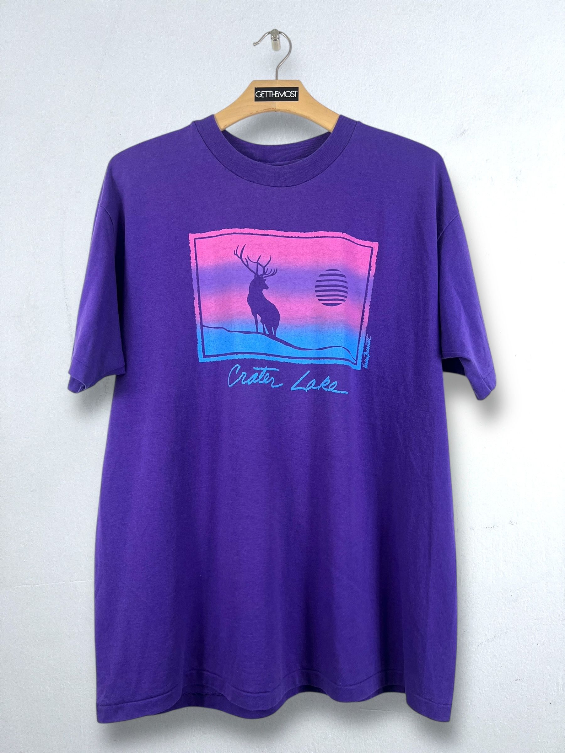 Vintage No.4926 VTG 90s Crater Lake Souvenir Art Graphic Tee (XL) Size US XL / EU 56 / 4 - 1 Thumbnail
