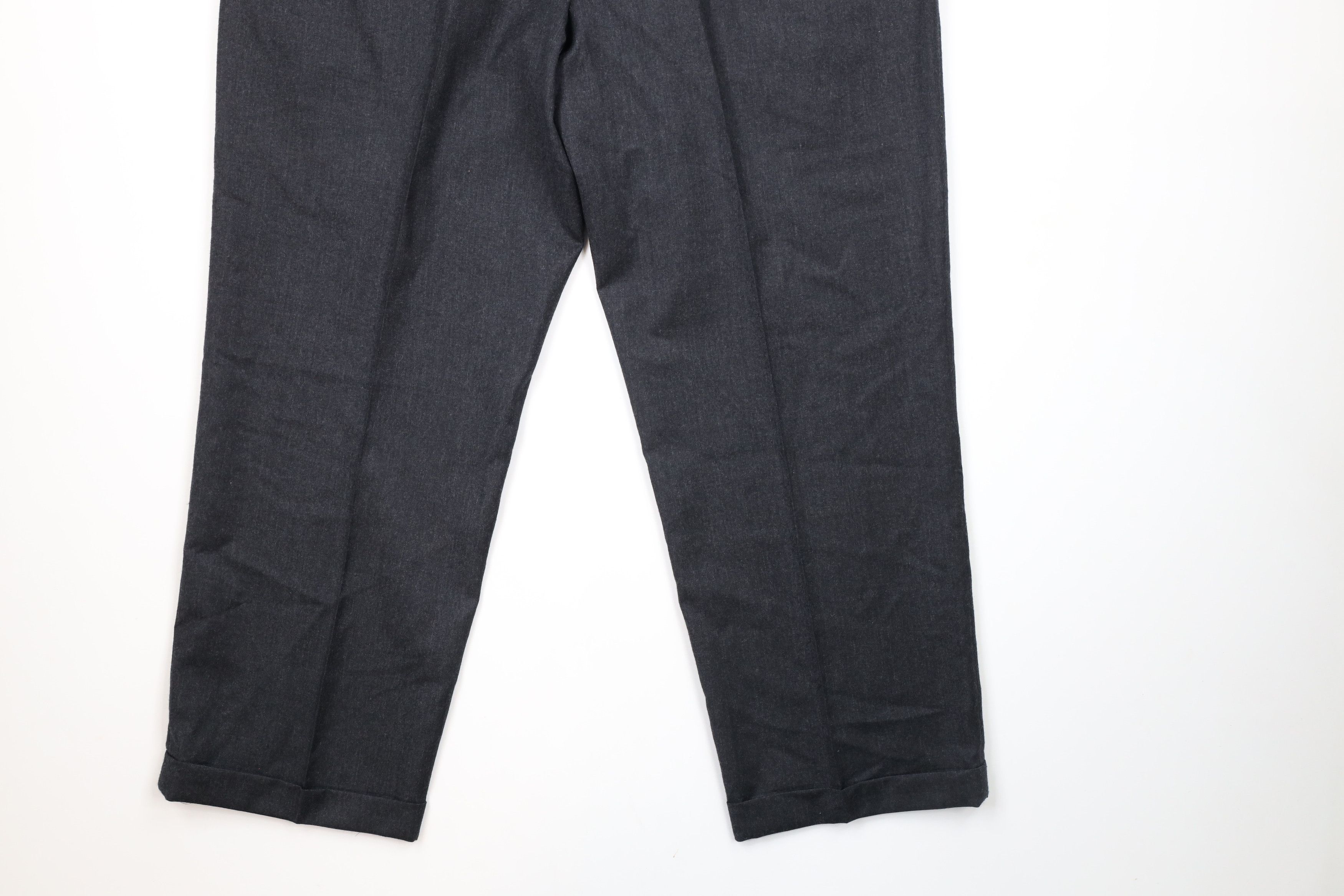 Lands' End × Vintage Vintage 90s Lands End Wide Leg Chino Pants Charcoal Gray USA Size US 38 / EU 54 - 11 Thumbnail