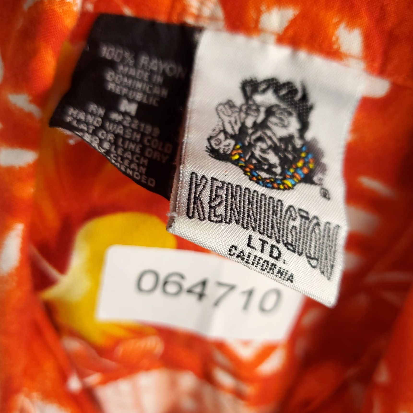 Vintage Kennington Shirt Mens M Orange Floral Rayon Hawaiian Short Sleeve Size US M / EU 48-50 / 2 - 7 Thumbnail