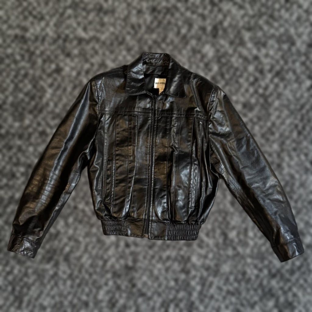 Vintage VINTAGE Big Steel Man Bomber Jacket Leather Satin Lined 80s Punk Biker 40 Canada Mens Size 40 Black Modern Regular Shirt? Size US XXS / EU 40 - 1 Thumbnail