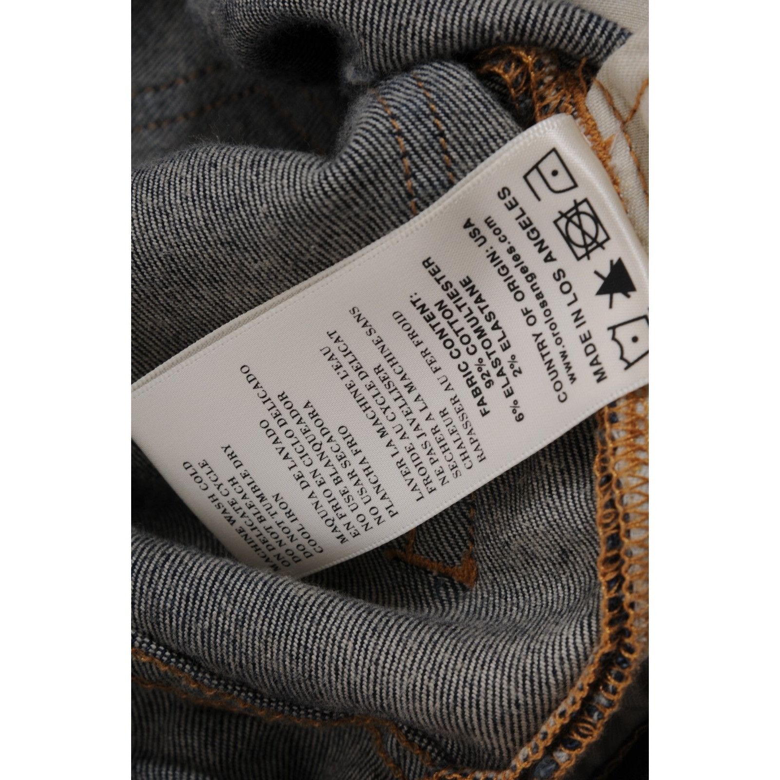 Oro Los Angeles Distressed Knee Slash Rustic Jeans Dark Wash Size US 32 / EU 48 - 8 Thumbnail