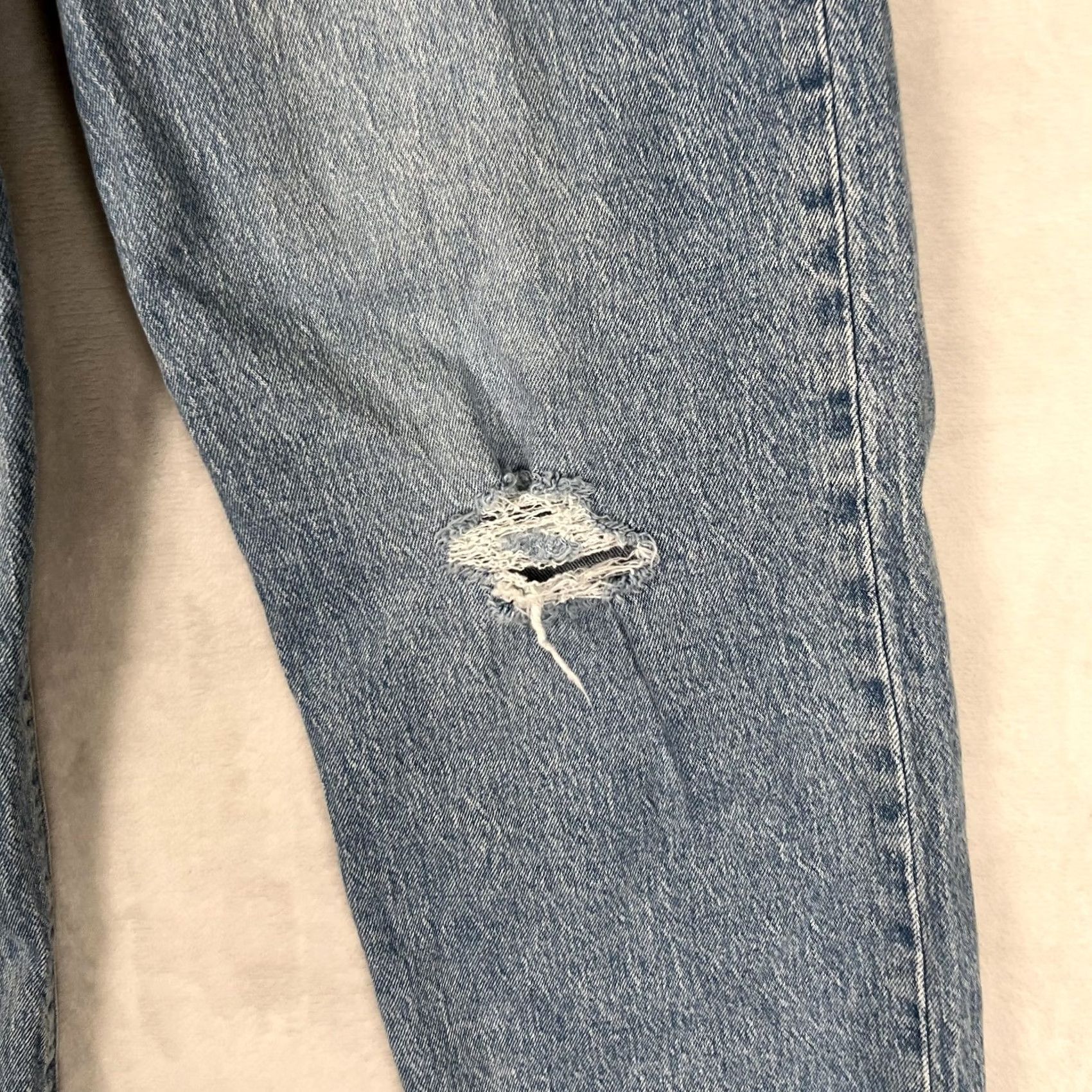 Levi's Levi's Ribcage Straight Ankle Jeans Womens 30 Blue High Rise Distressed Denim 5-Pocket Slim Stretch Pocket Pattern Solid Size 30" / US 8 / IT 44 - 2 Thumbnail