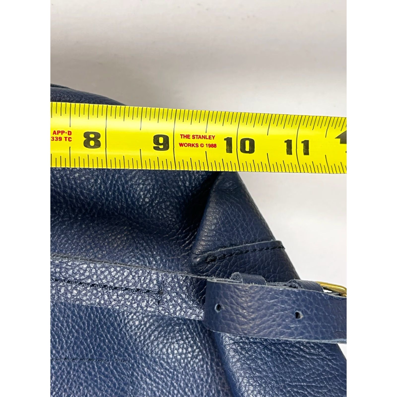Vintage Mark & Graham Pebbled Leather Bucket Bag Women Navy Size ONE SIZE - 6 Thumbnail