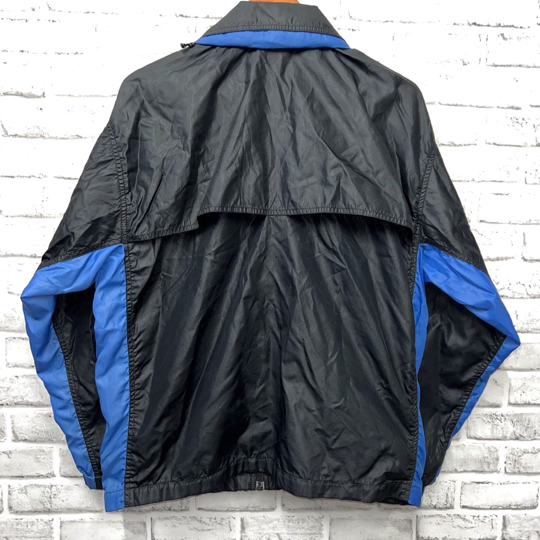 Nike VINTAGE 1980s Nike Hooded Blue Rain Windbreaker Jacket Adult Large Mens Size US L / EU 52-54 / 3 - 4 Thumbnail