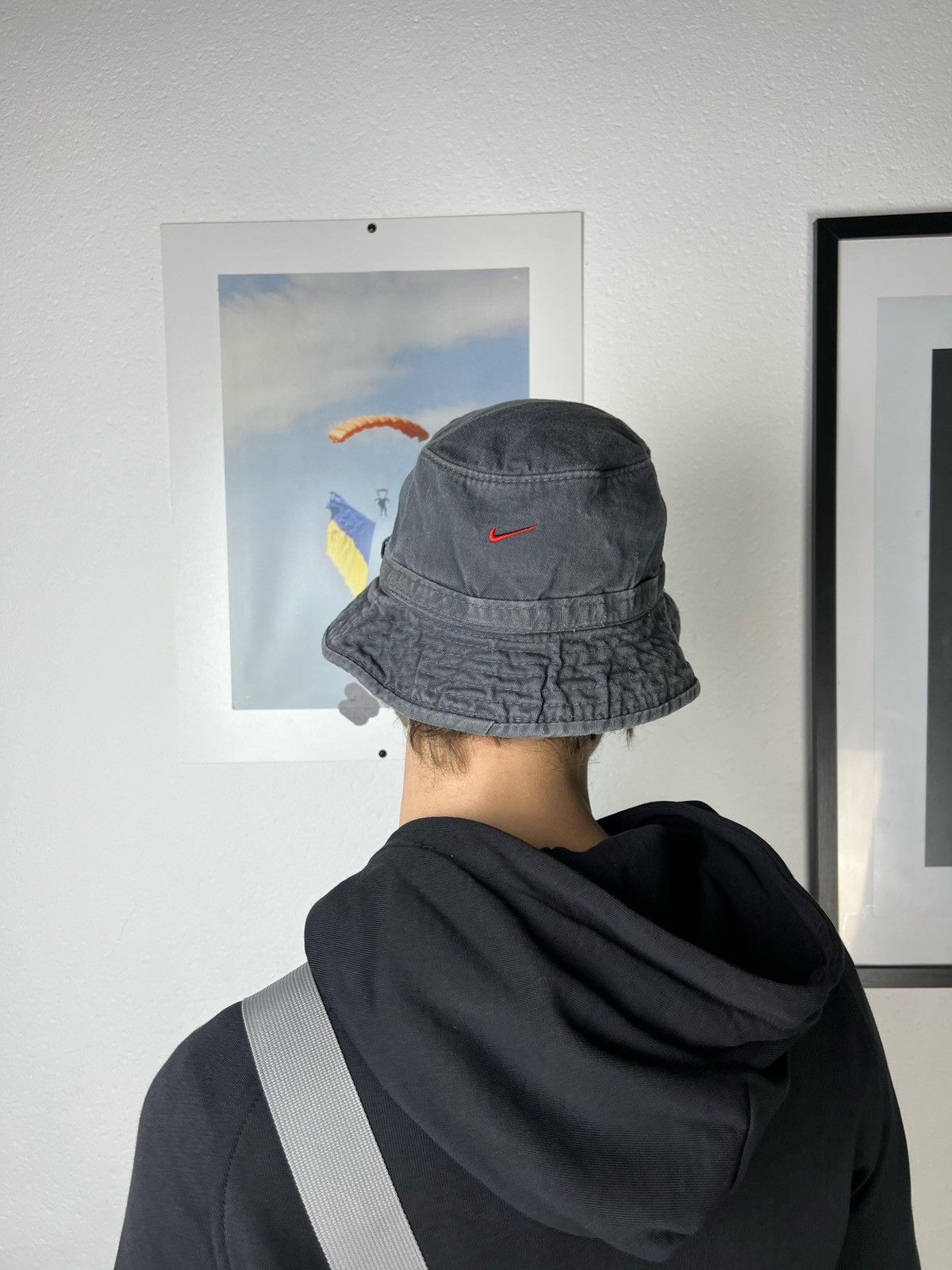 Nike × Vintage Vintage Nike Swoosh Logo Bucket Hat Panama faded Size ONE SIZE - 10 Thumbnail