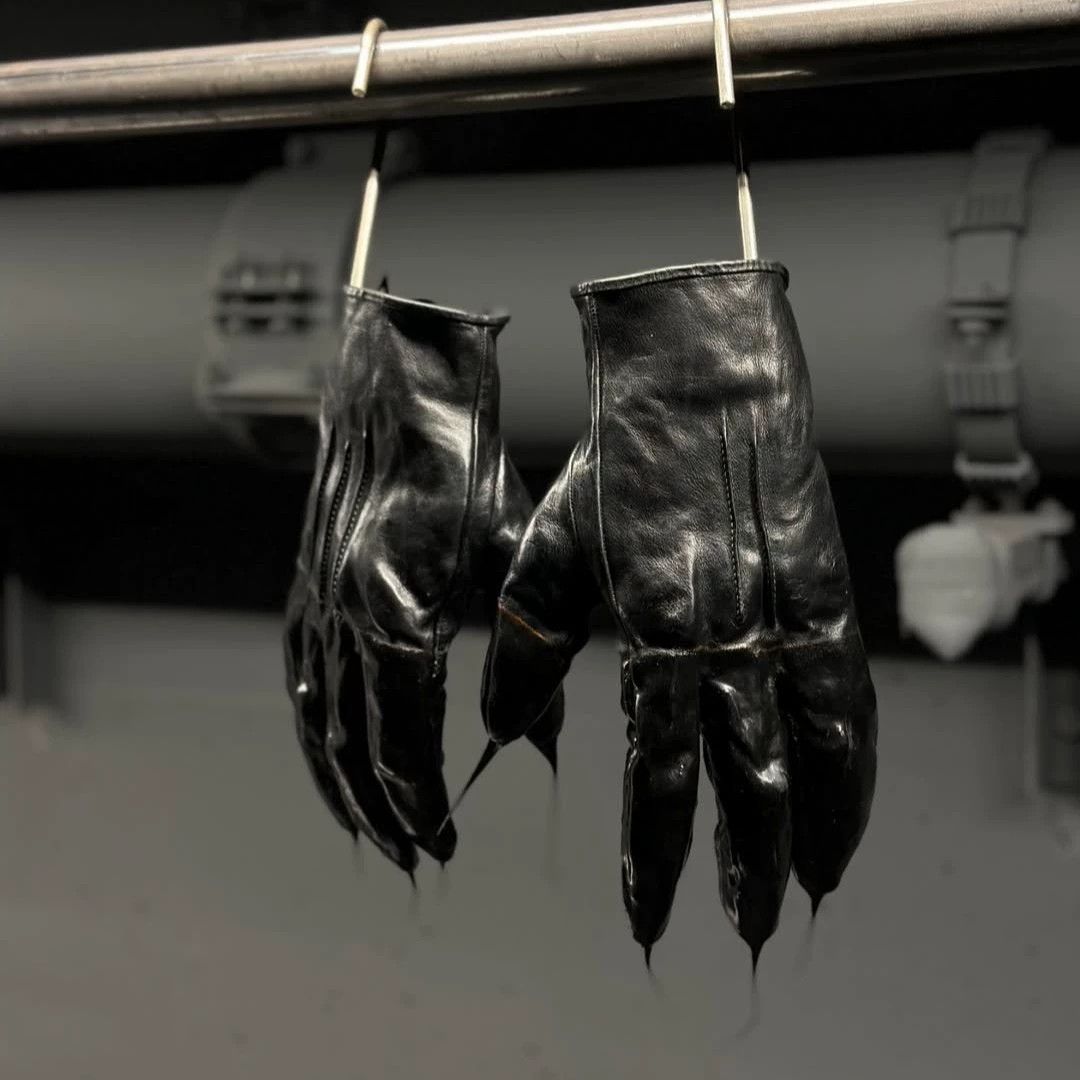 Carol Christian Poell CCP Dark Sol Asymmetric Kangaroo Leather Gloves 46+52 Size ONE SIZE - 1 Thumbnail
