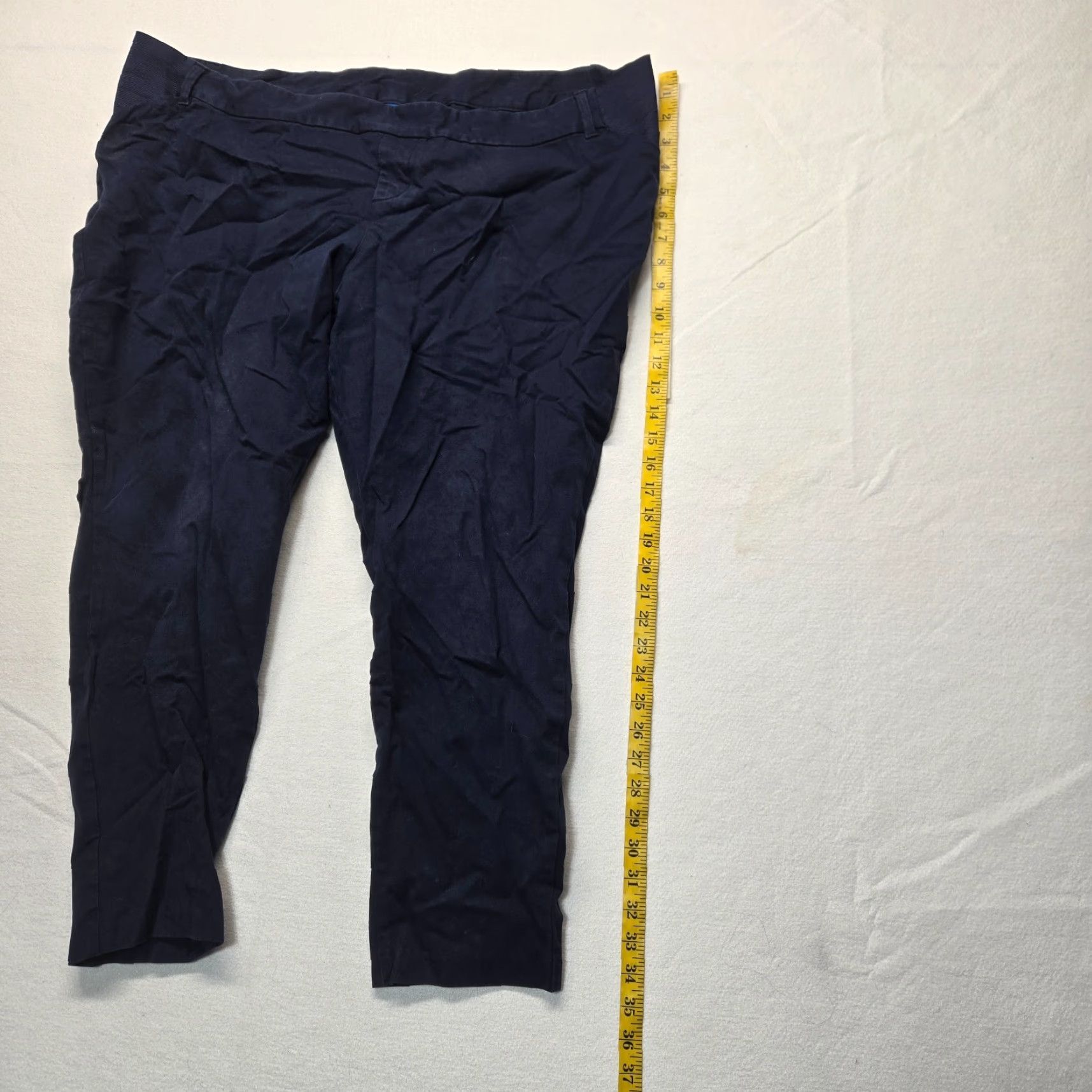 Old Navy Old Navy Maternity Full-Panel Pixie Ankle Pants Womens 20 Navy Blue Pull On Size 42" / US 20 - 7 Thumbnail