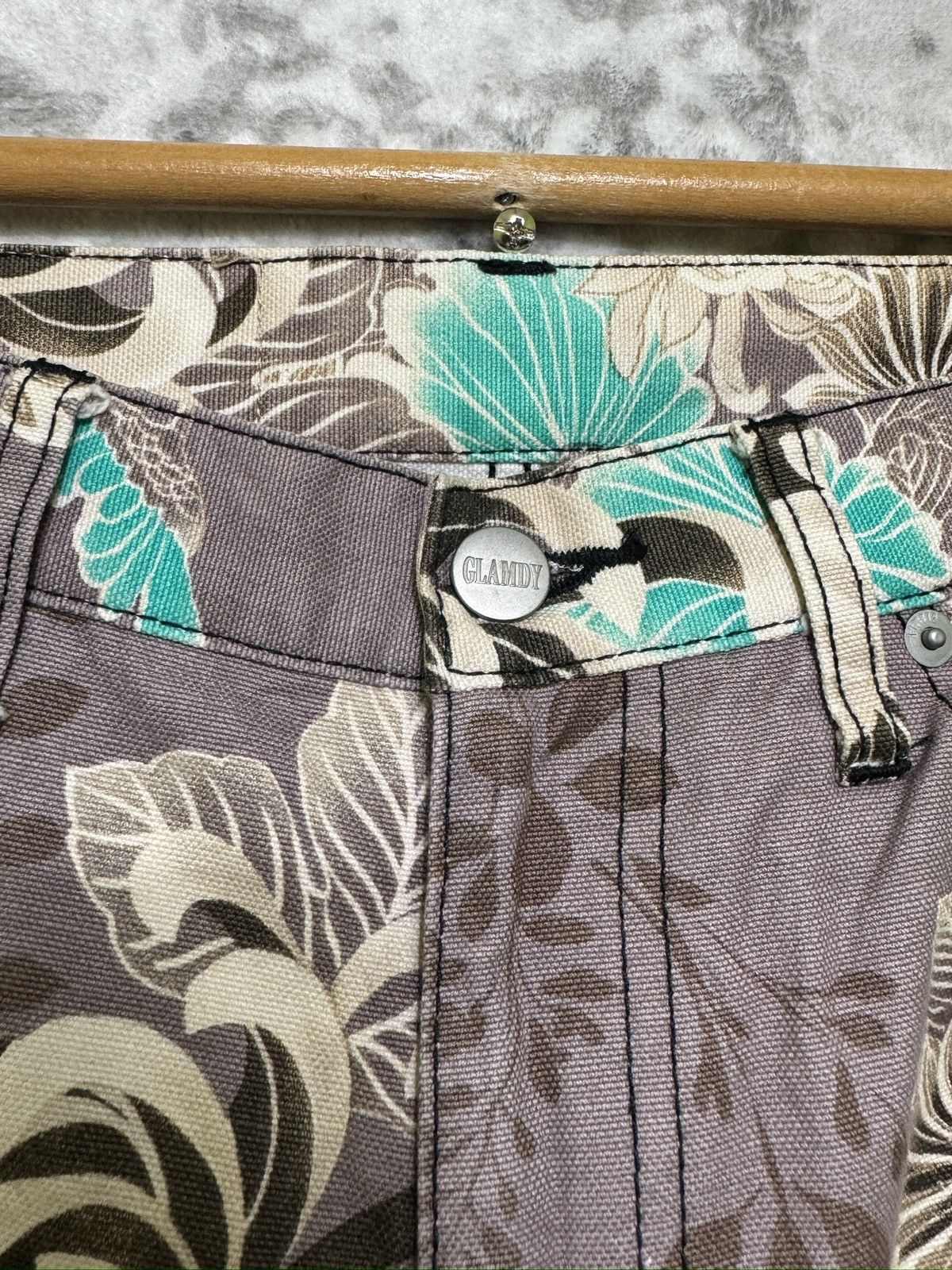 Hysteric Glamour Flare Glamdy Floral Printed Pants Turquoise Accents Size US 30 / EU 46 - 7 Thumbnail