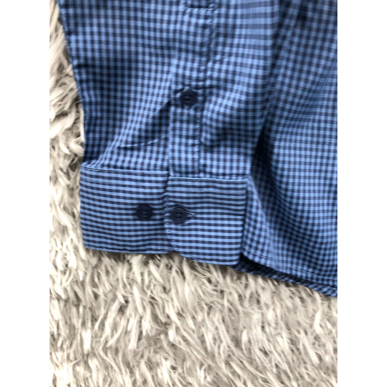 Haggar Haggar Shirt Mens L Blue Check Long Sleeve Button-Up Collar Spread Size US L / EU 52-54 / 3 - 2 Thumbnail