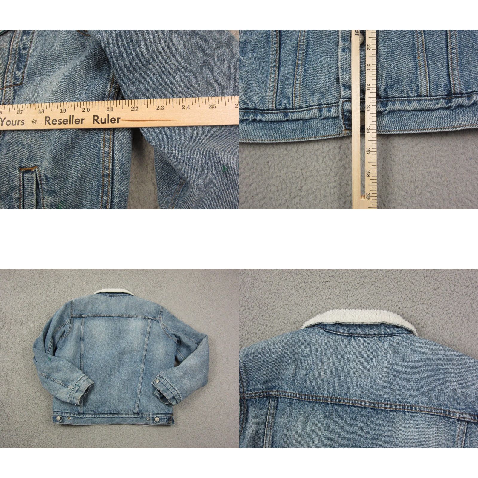 Gap VINTAGE Gap Denim Jacket Mens M Blue Denim Sherpa Lined Jean Trucker Coat Casual Bomber Style 80s 90s Workwear Mens Size US 31 - 9 Thumbnail