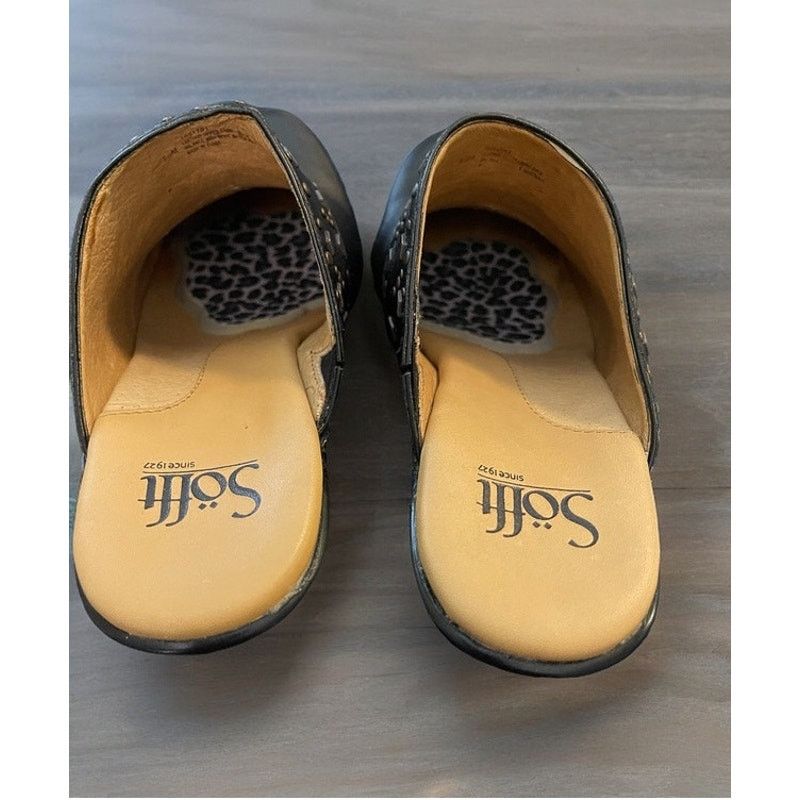 Unknown London Sofft Black Heels Clogs Slip-On's Shoes Leather Size 6.5 M Size US 6.5 / IT 36.5 - 4 Thumbnail