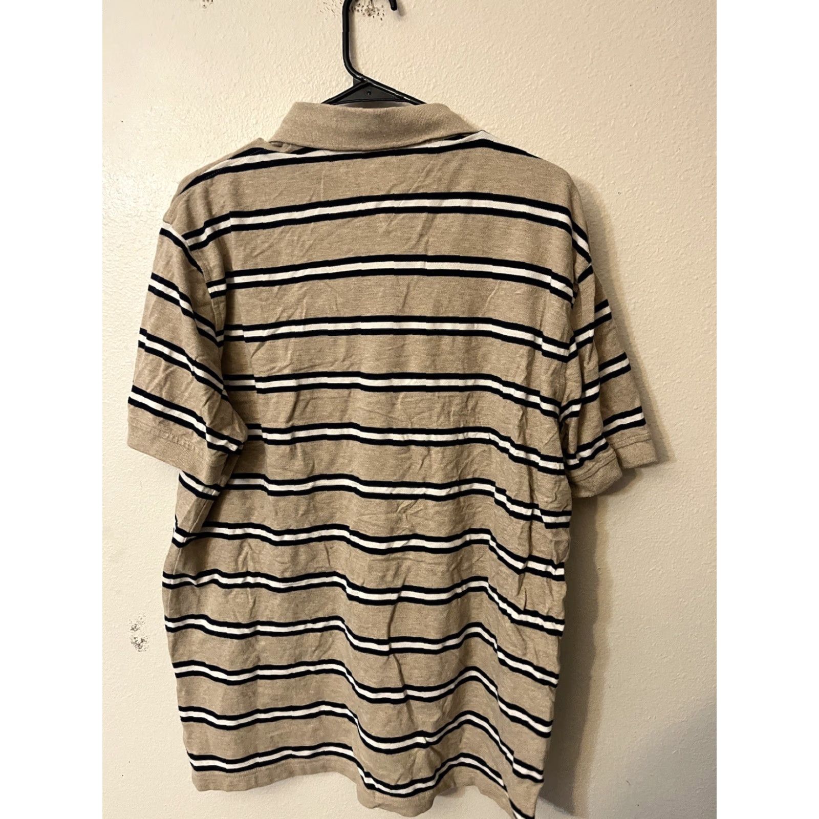 Tommy Hilfiger VINTAGE Tommy Hilfiger Men's Polo Shirt Short Sleeve XL Beige Striped Custom Fit Size US XL / EU 56 / 4 - 3 Thumbnail