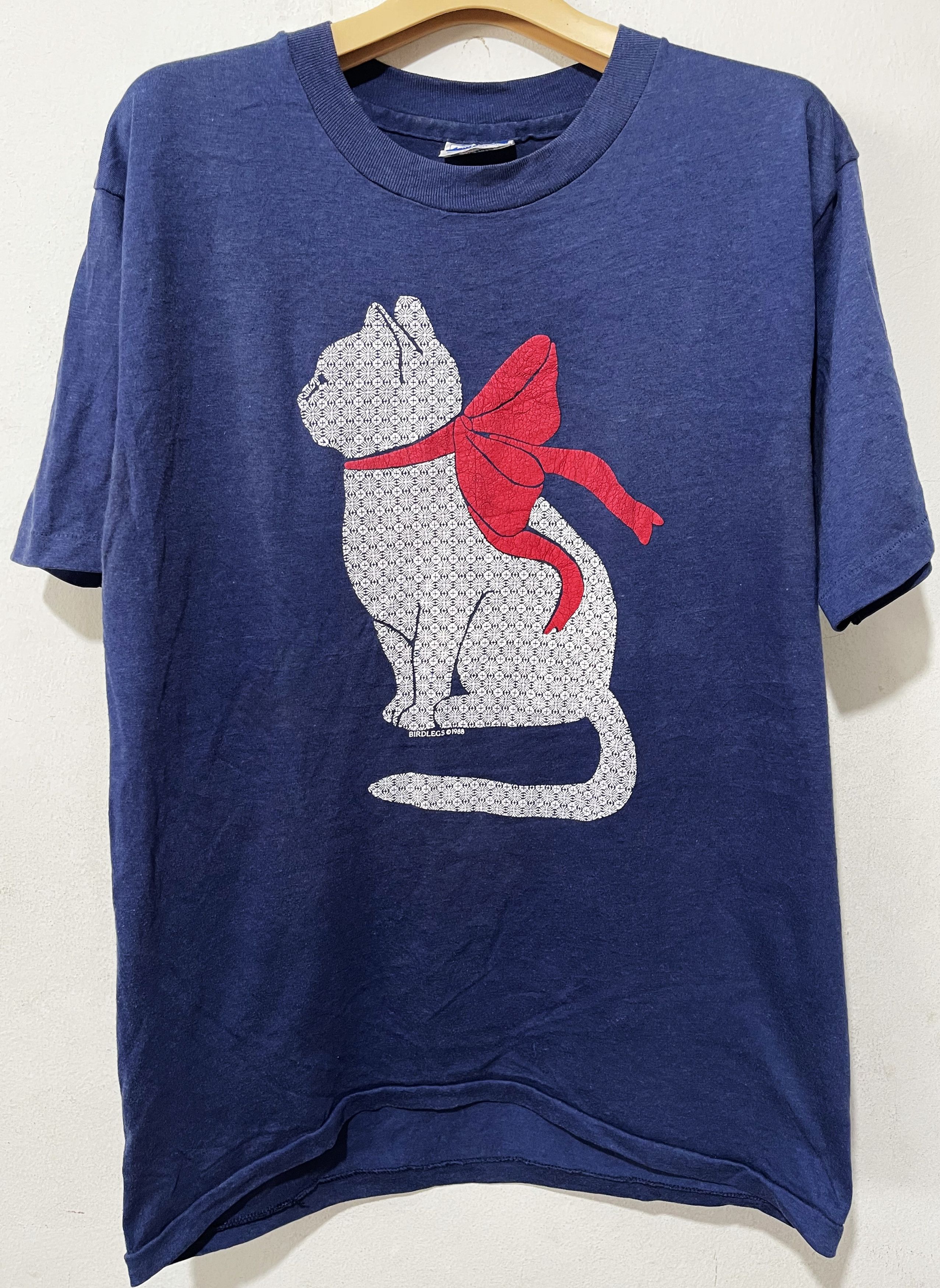 Vintage Vintage 80s Cat Shirt Size US M / EU 48-50 / 2 - 1 Thumbnail