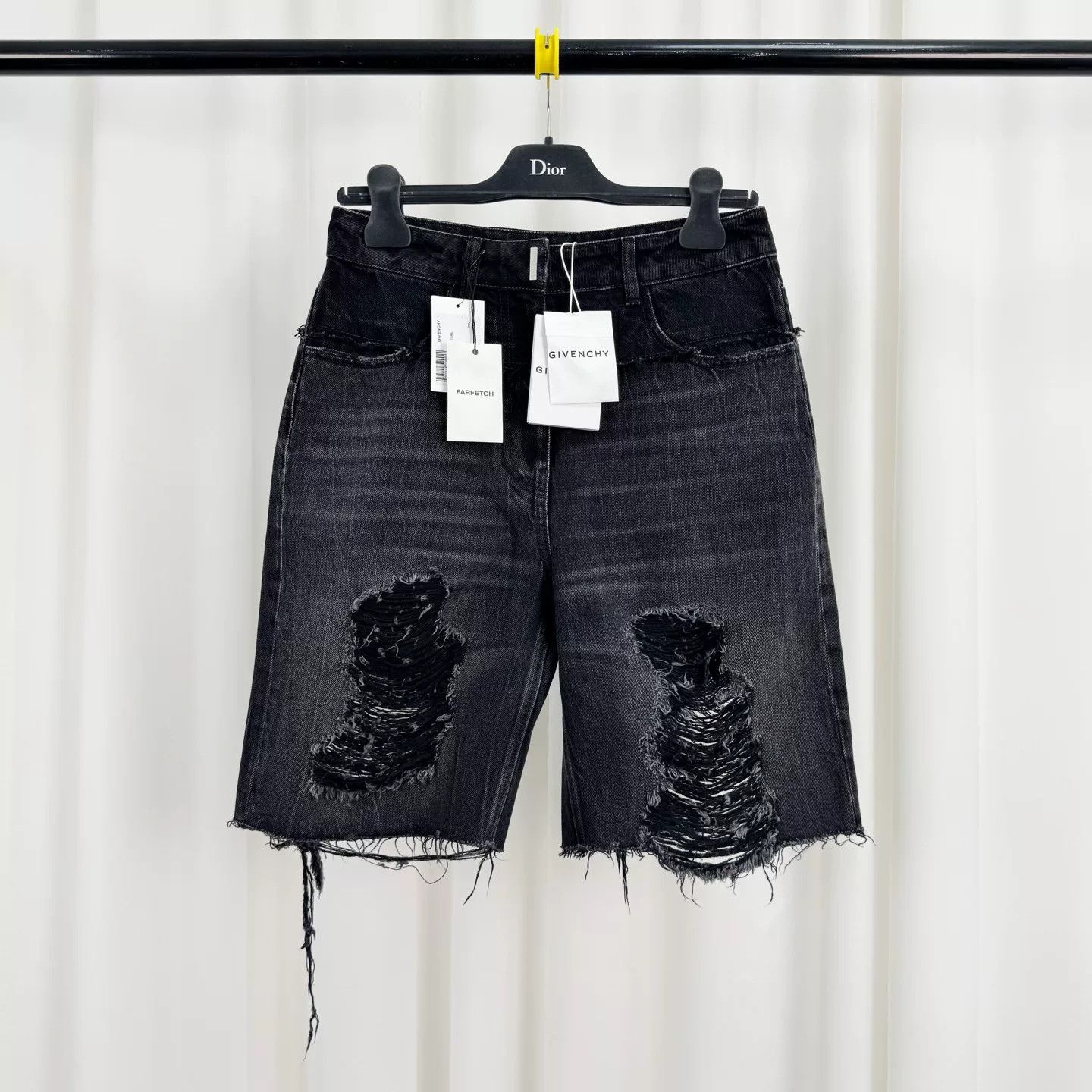 Givenchy Givenchy Washed Distressed Denim Shorts Size US 36 / EU 52 - 1 Thumbnail