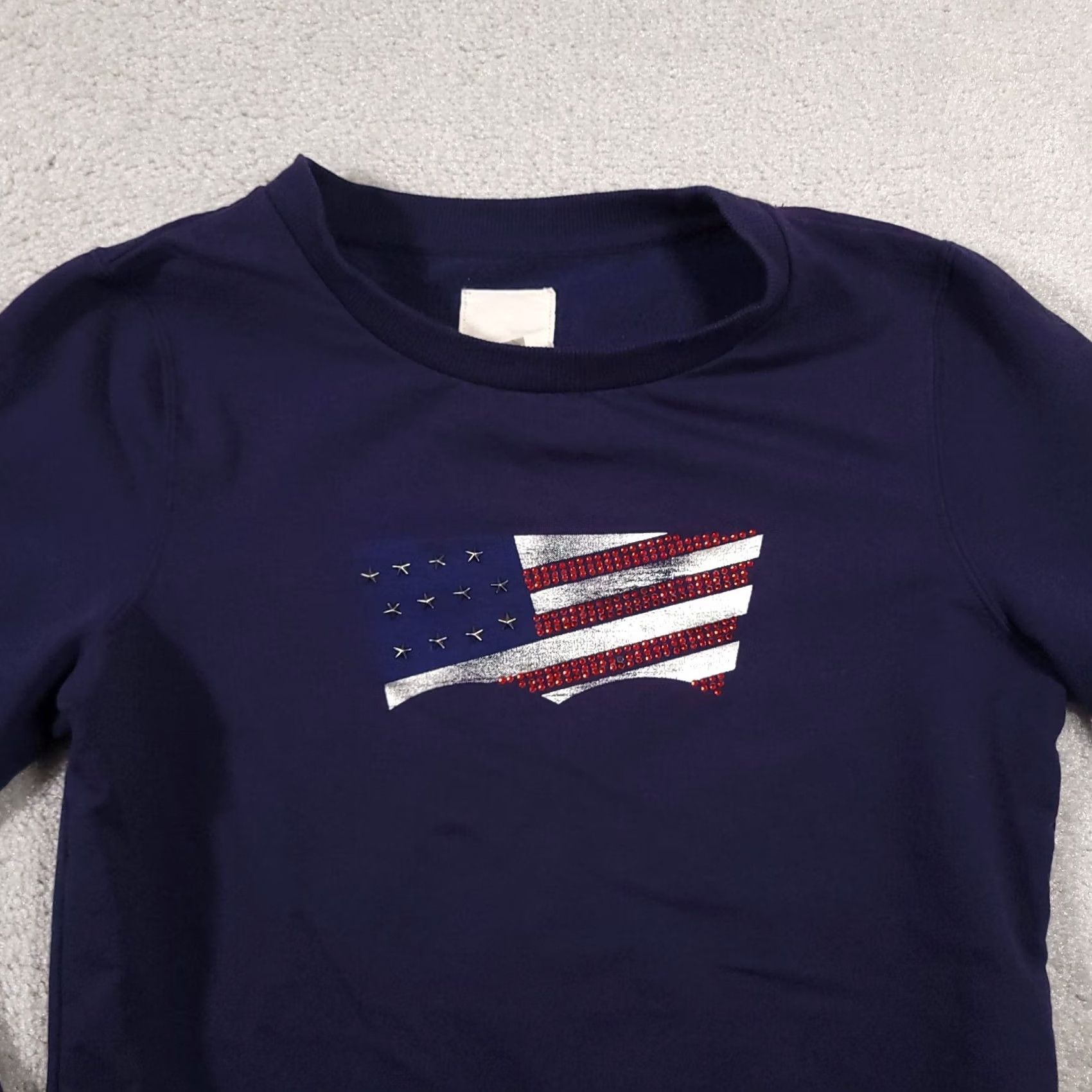 Levi's Levi's Sweatshirt Women Small Blue Round Neck Fleece Patriotic Flag Logo Jewels Size S / US 4 / IT 40 - 3 Thumbnail