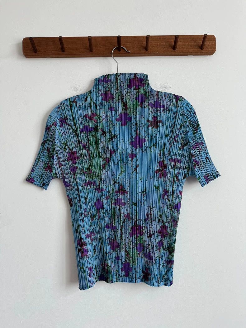 Issey Miyake Issey Miyake size:3 Blue pleated short-sleeved shirt Size S / US 4 / IT 40 - 4 Thumbnail