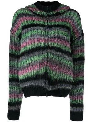 image of Agr O1Mle0424 Brushed Striped Hoodie In Multicolor, Women's (Size XS)
