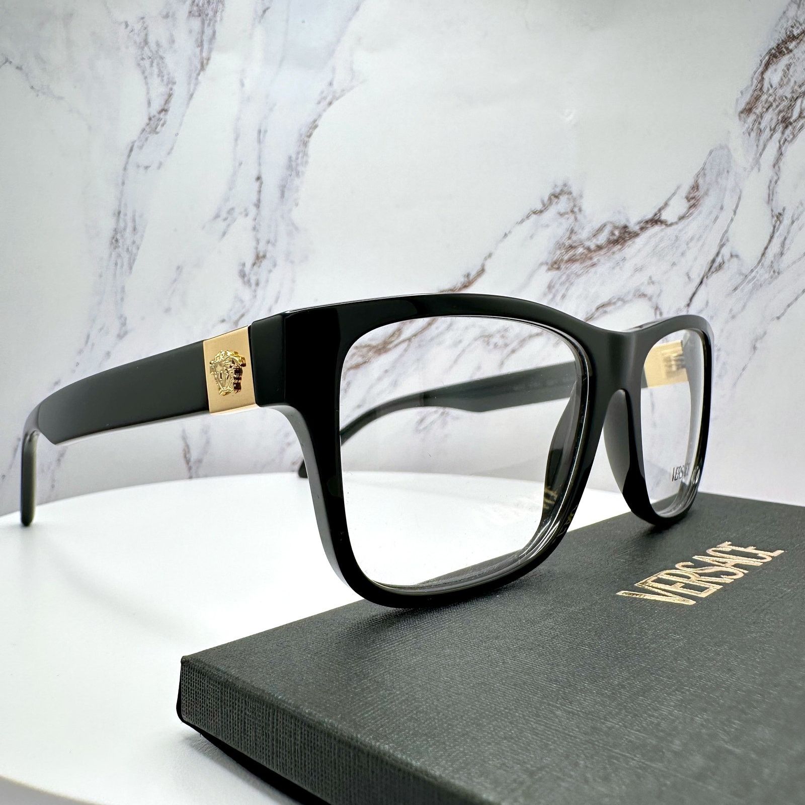 Versace New VERSACE Eyeglasses Black Square Gold Medusa Versace Size ONE SIZE - 7 Thumbnail