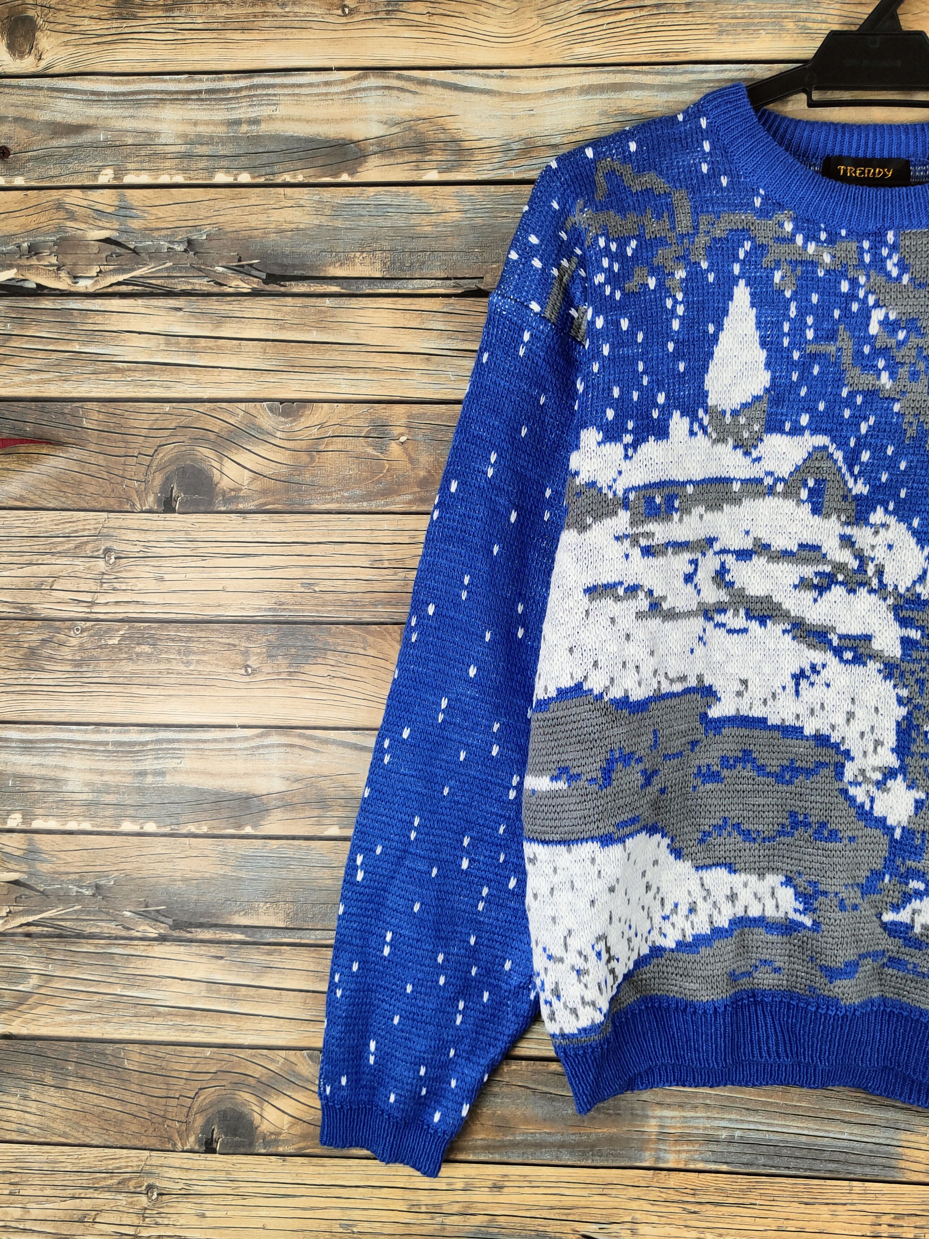 Japanese Brand DL Trendy Blue Knitwear Sweatshirts #46-144 Size US M / EU 48-50 / 2 - 3 Thumbnail