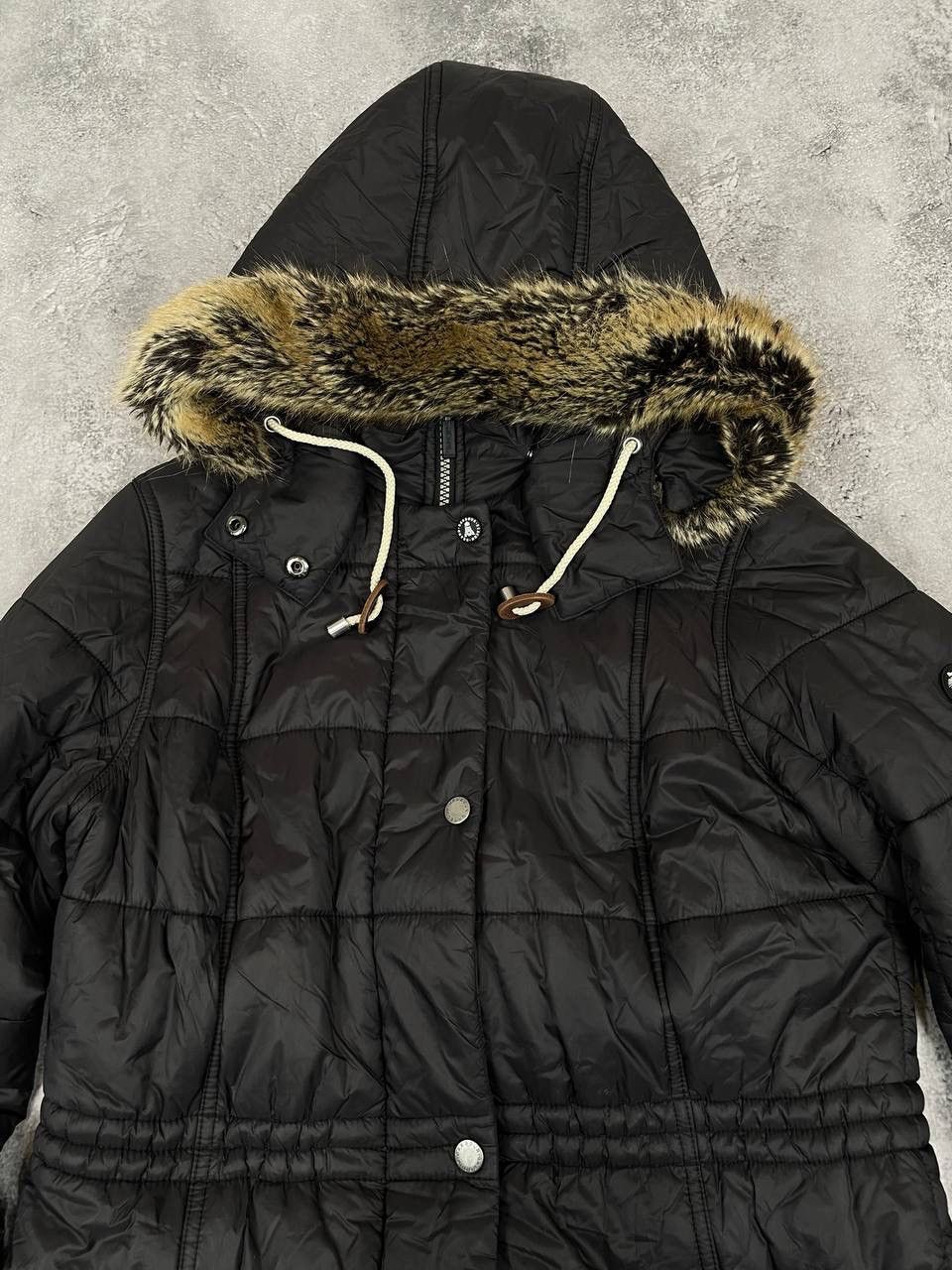 Barbour Barbour Women Quilted Long Parka Coat Black Fur Hood Beacon Size M / US 6-8 / IT 42-44 - 2 Thumbnail