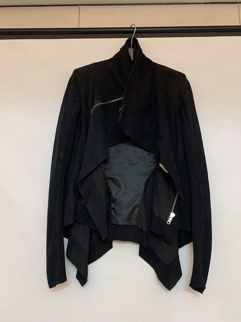 Rick Owens Rick Owens Suede dovetail stand-up collar motorcycle jacket Size US S / EU 44-46 / 1 - 1 Thumbnail
