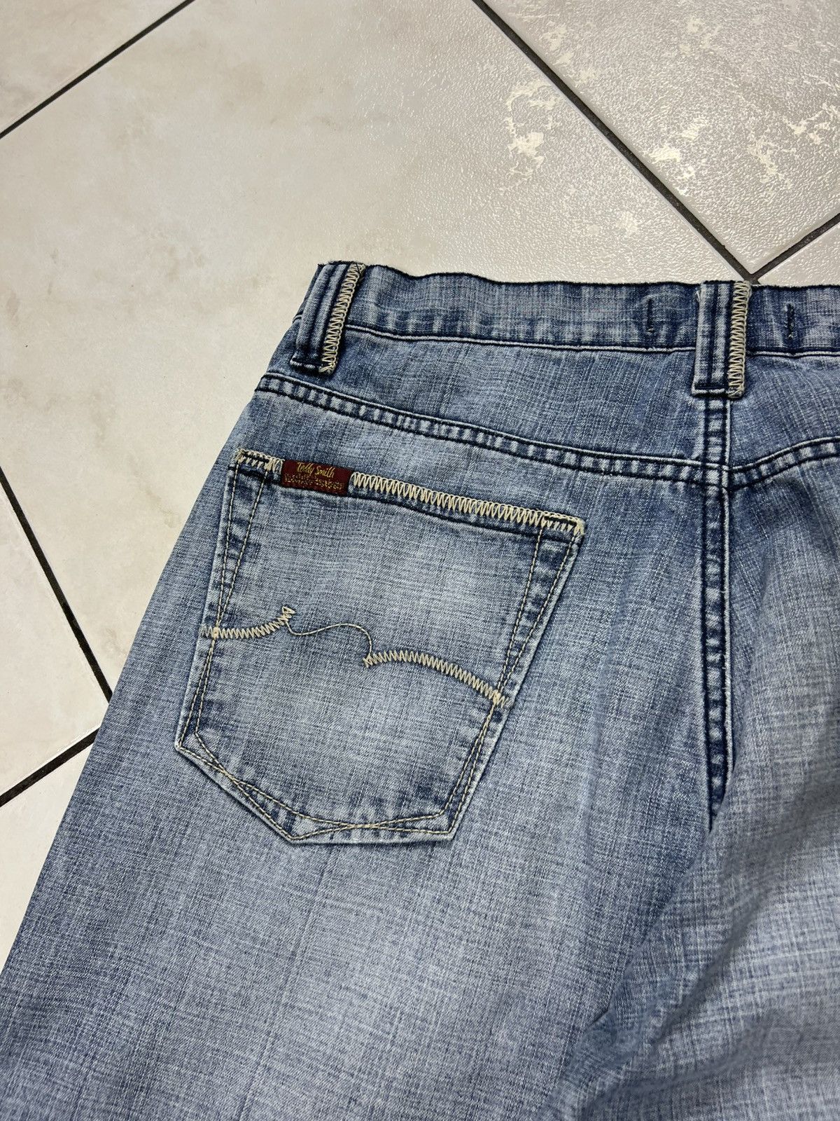 If Six Was Nine Vintage Teddy Smith y2k distressed denim flared jeans pants Size US 34 / EU 50 - 20 Thumbnail