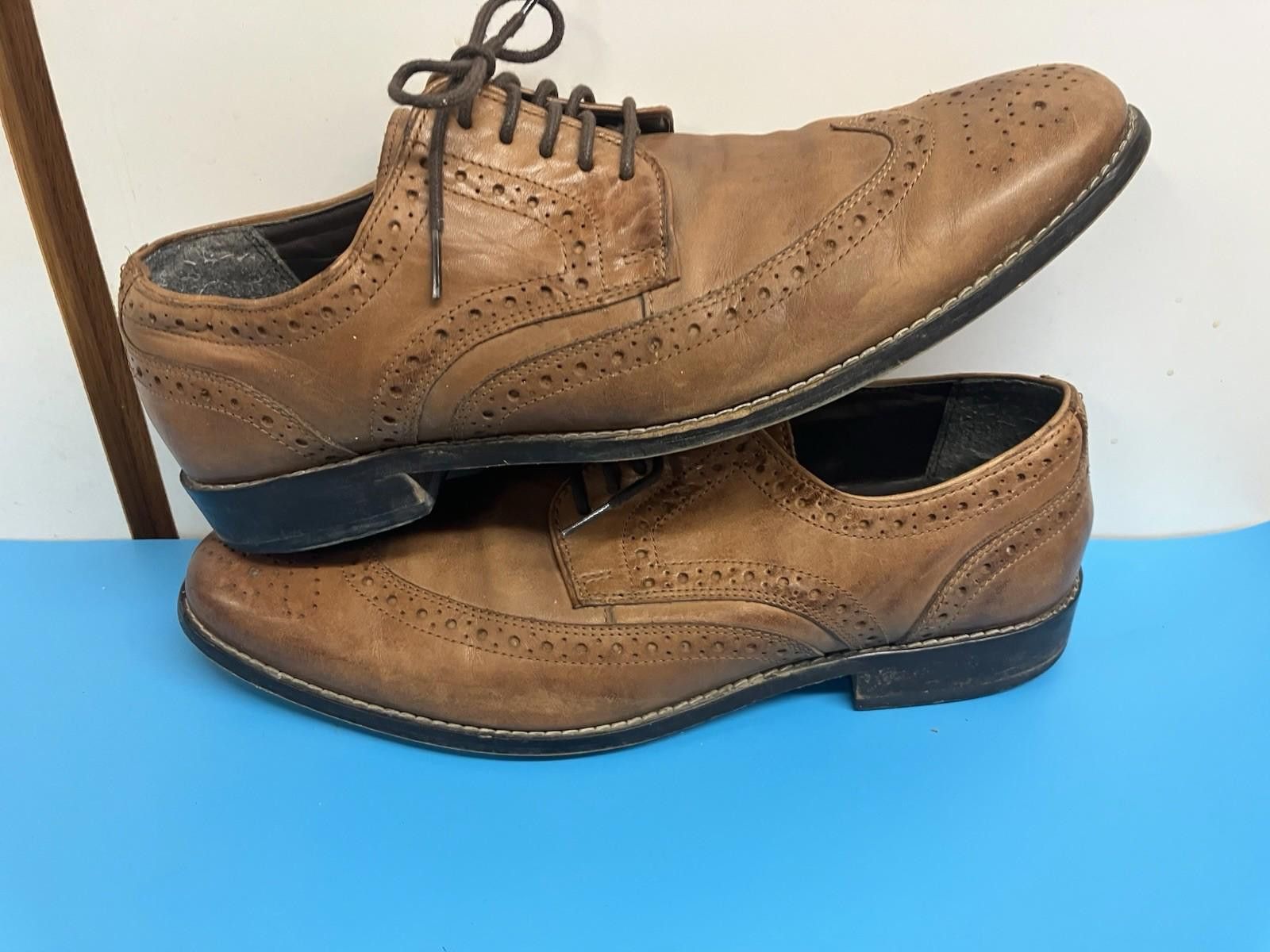 Nunn Bush Nunn Bush Men's Oxford Nelson Cognac Wingtip London Leather Size US 9.5 / EU 42-43 - 9 Thumbnail