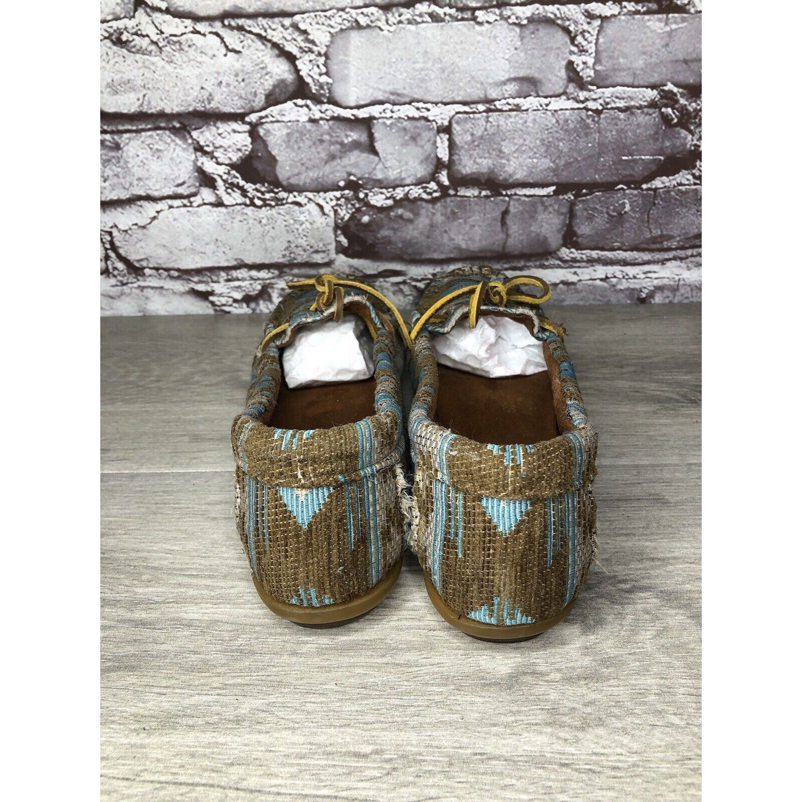 Minnetonka Minnetonka Blue Aztec Southwest Lace Bow Moccasins Shoes Wom Size US 9 / IT 39 - 5 Thumbnail