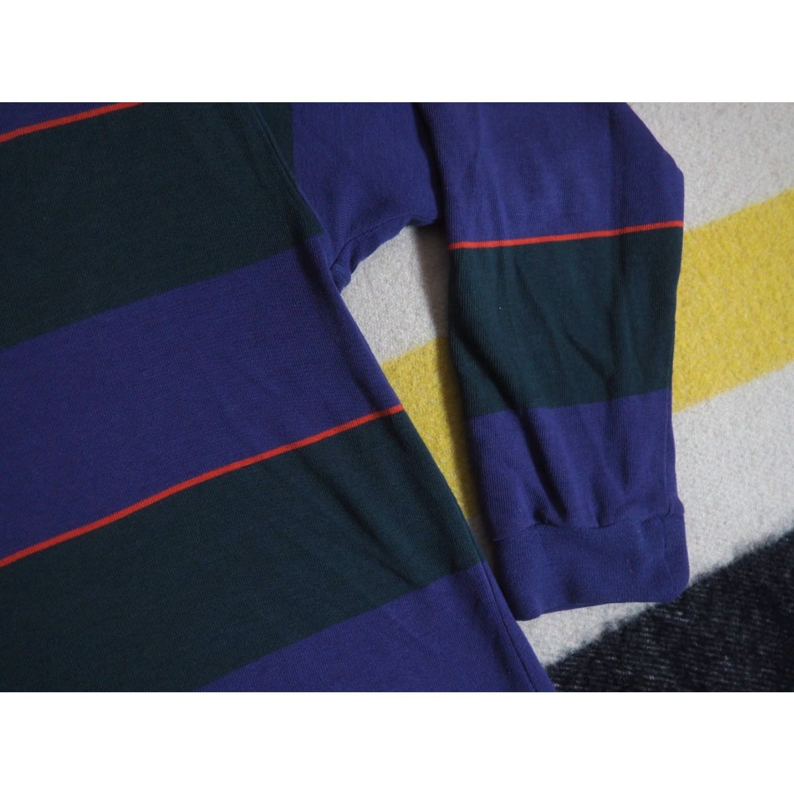 Vintage VTG 80s Steeplechase Purple Green Striped Pullover Rugby Polo L/S Shirt Mens L Size US L / EU 52-54 / 3 - 5 Thumbnail