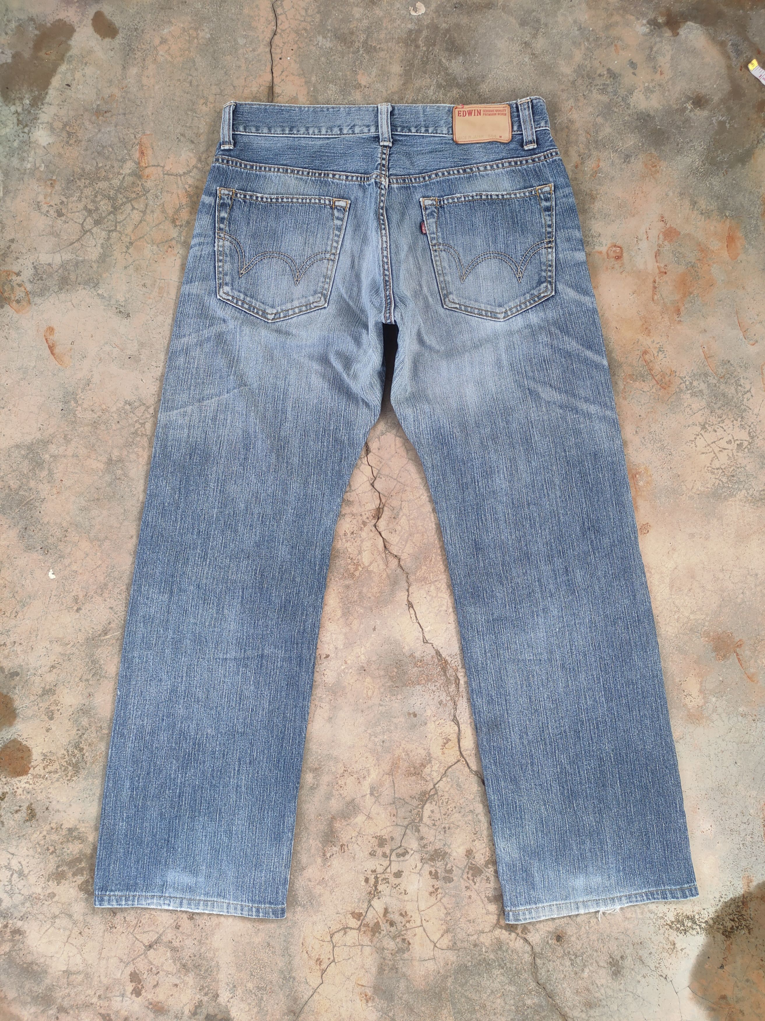 Edwin × Jean W33 VINTAGE EDWIN 504 FADED DISTRESSED JEAN PANTS Size US 33 - 7 Thumbnail