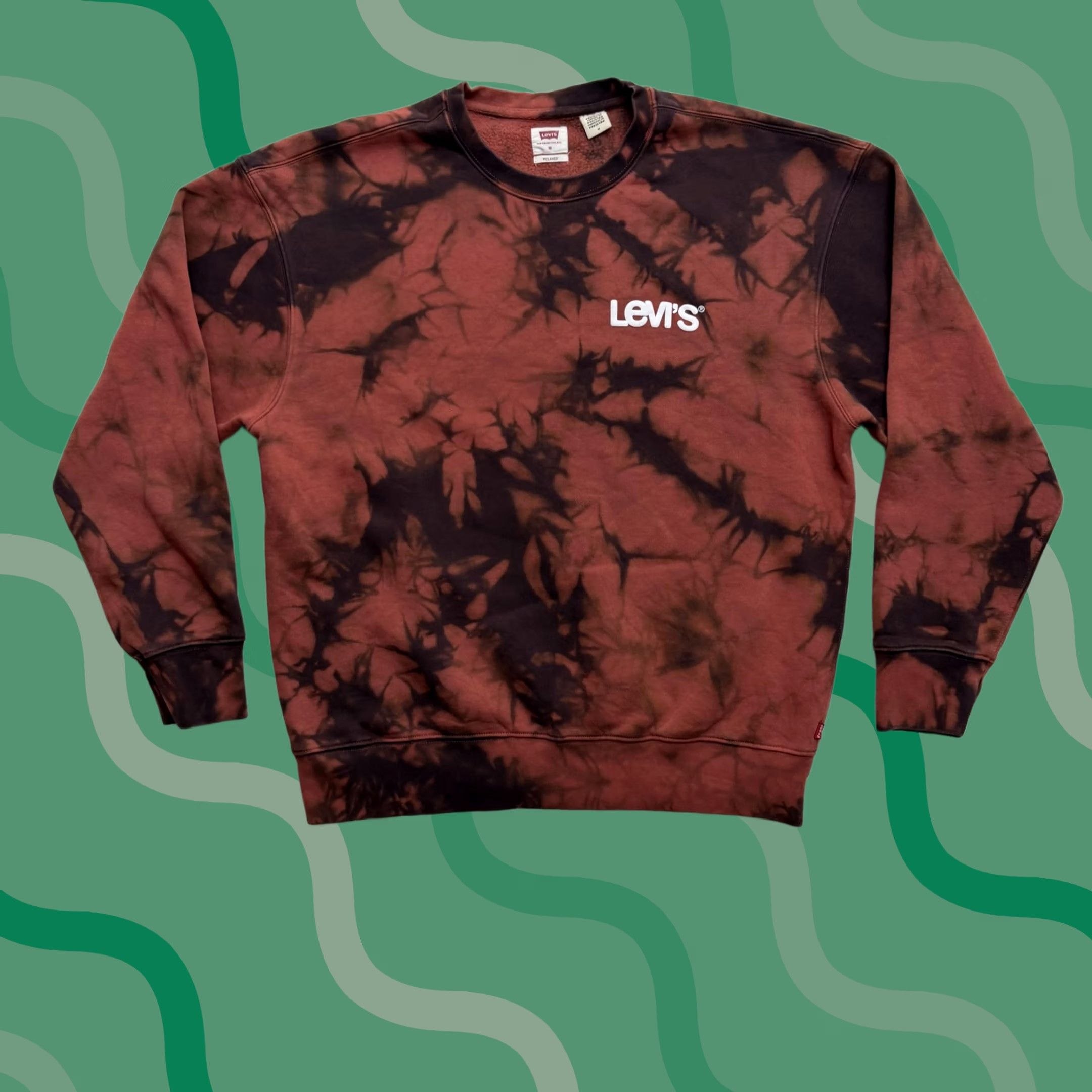 Levi's Levi's Sweatshirt Mens M Multicolor Tie Dye Fleece Pullover Logo Crewneck Streamlined Graphic Print Size US M / EU 48-50 / 2 - 1 Thumbnail