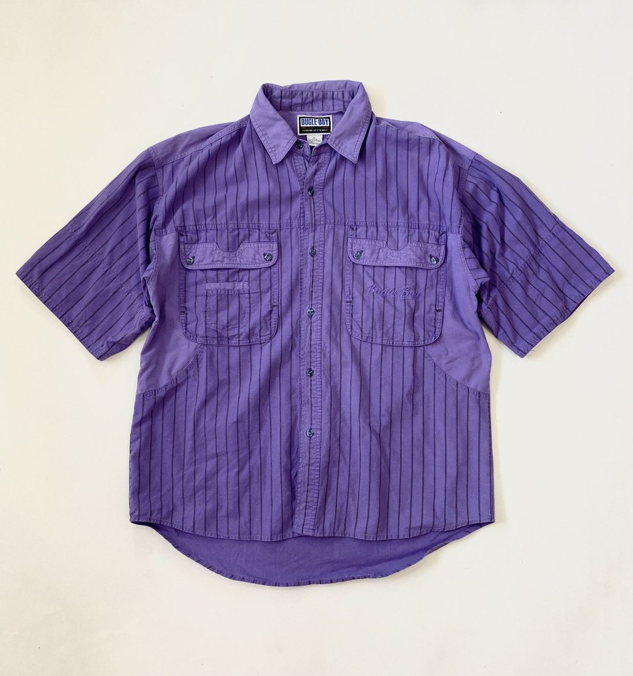 Bugle Boy × Vintage Vintage Bugle Boy Men's Purple Shirt Size US M / EU 48-50 / 2 - 1 Thumbnail